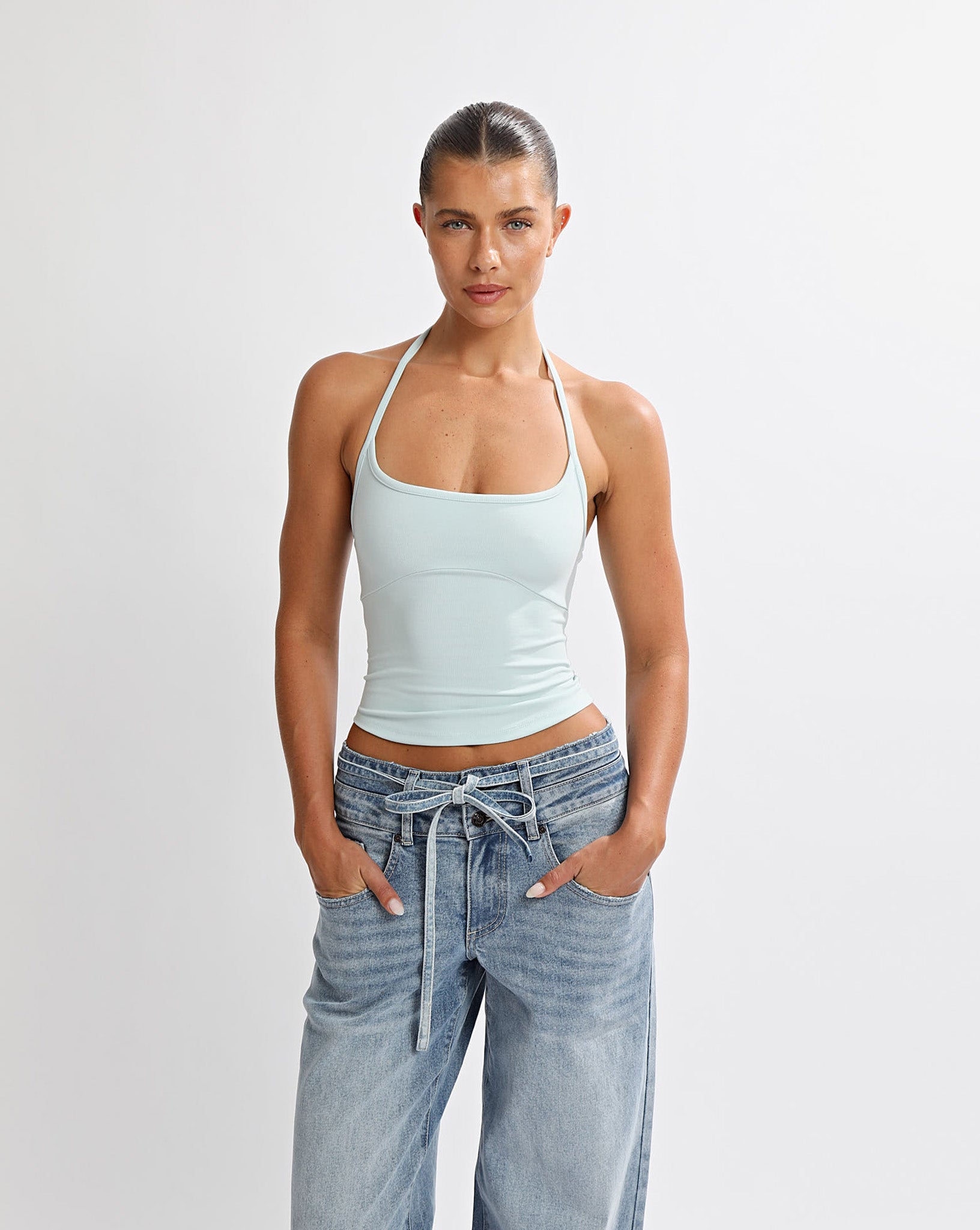 Anna Halter Tank Aqua