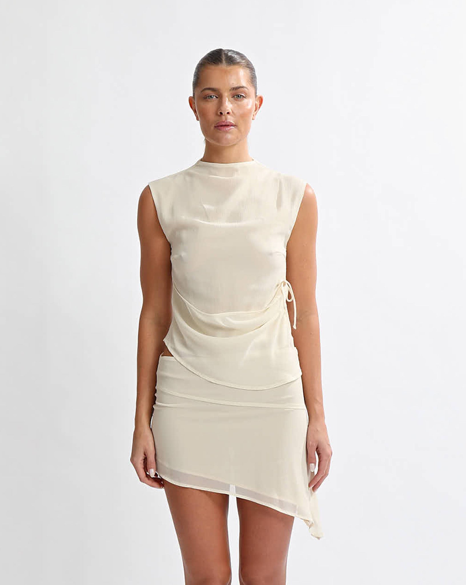 Kendal Mini Skirt Pale Yellow