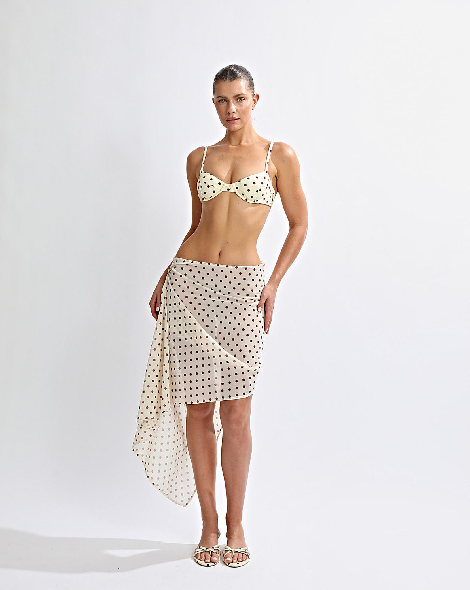 Adriana Sheer Skirt Yellow Polka