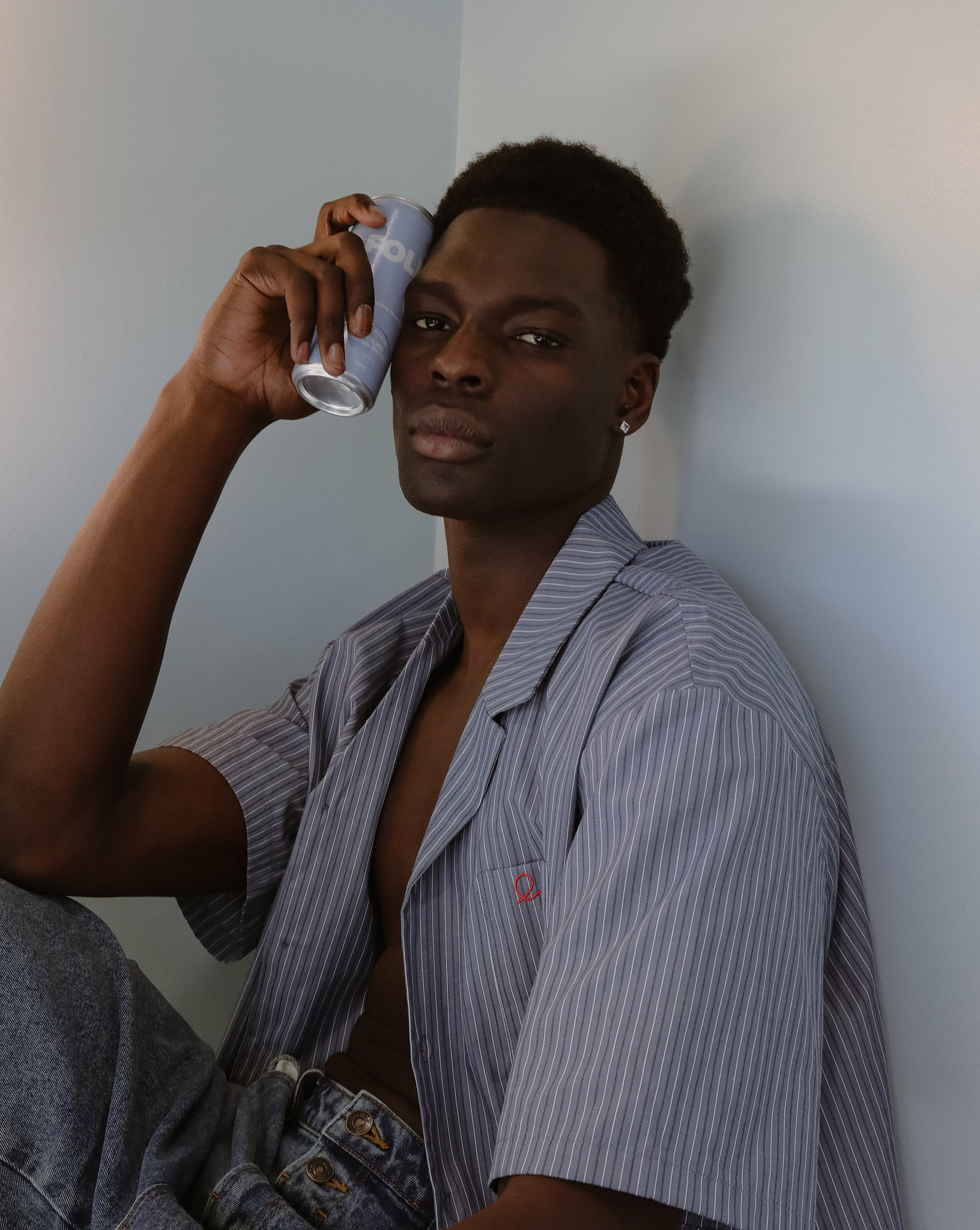 Theo Short Sleeve Shirt Steel Stripe