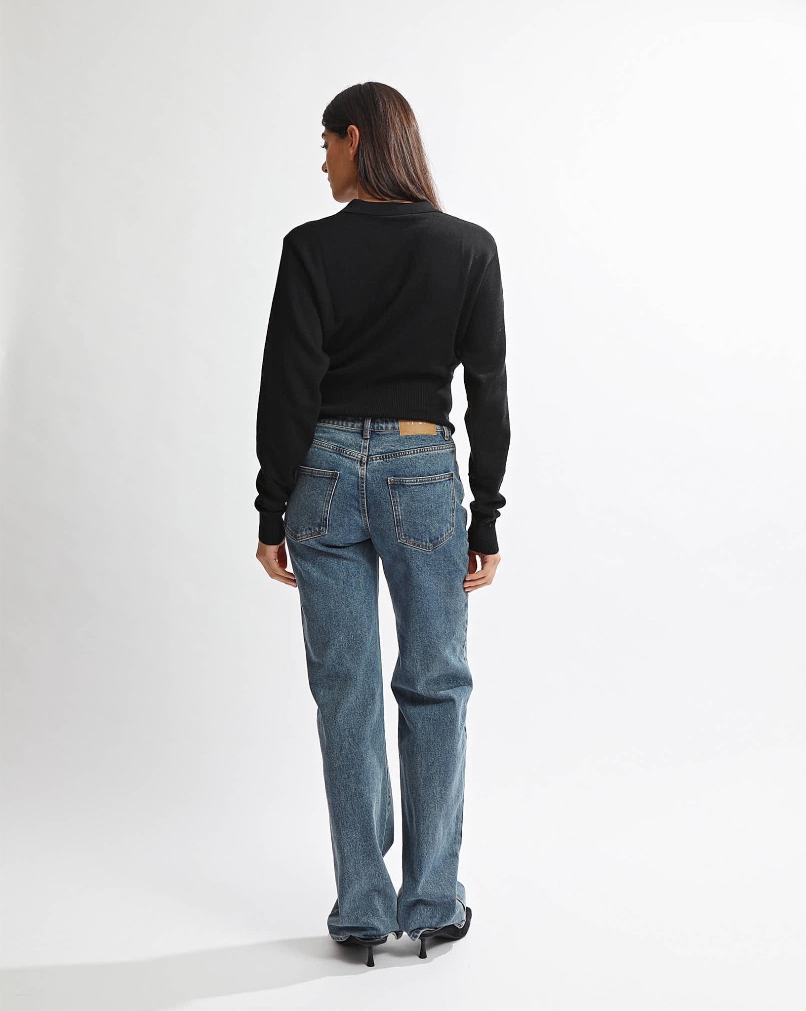 Blaire Knit Long Sleeve Top Black