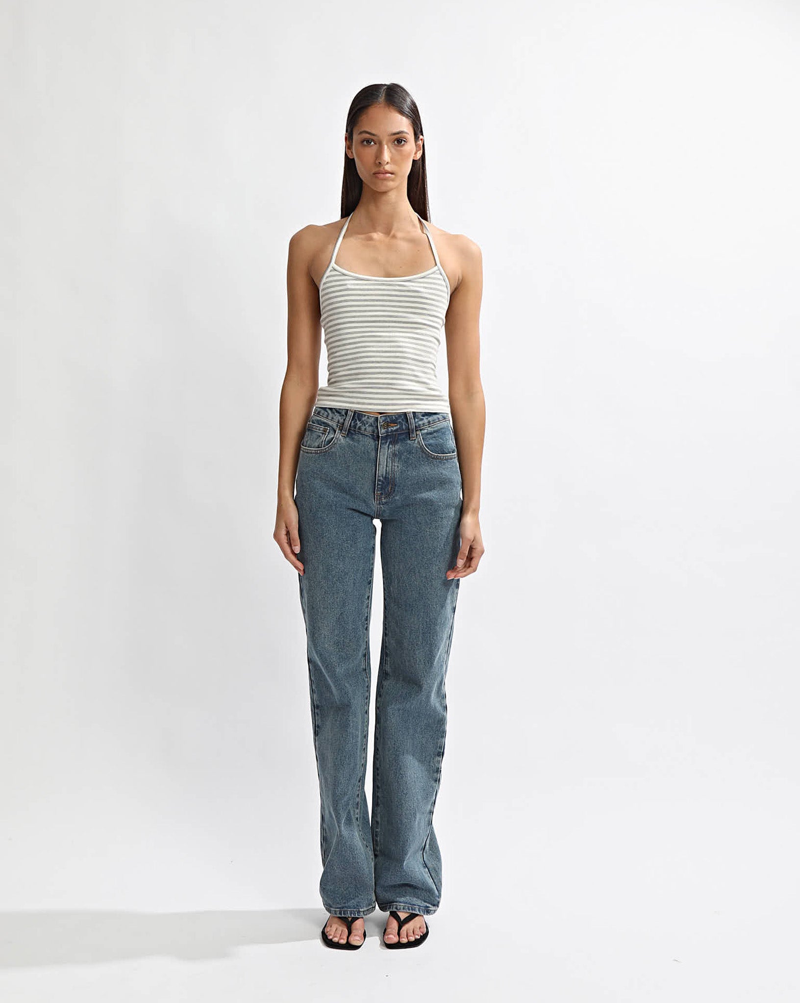 Milan Halter Tank Grey/White