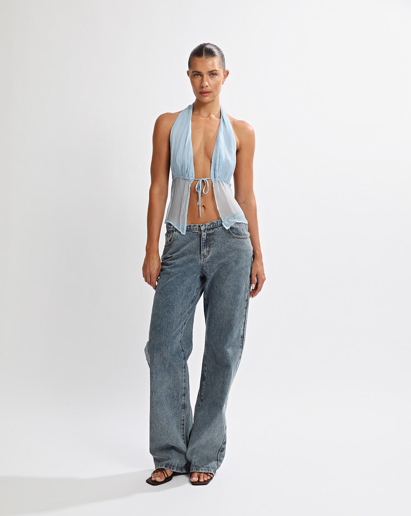 Suri Halter Top Light Blue