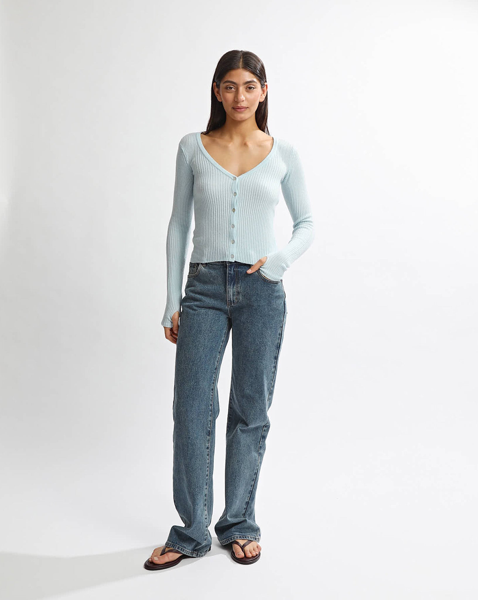 Esme Knit Long Sleeve Blue