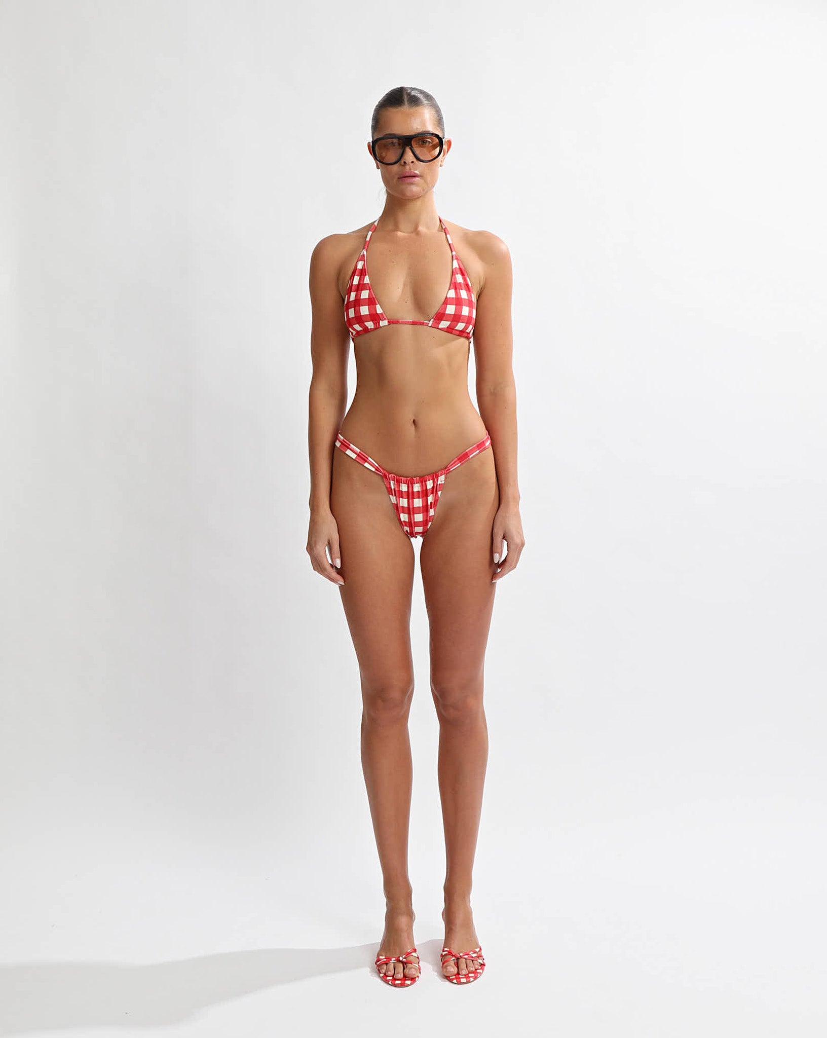 Stella Tri Bikini Top Gingham