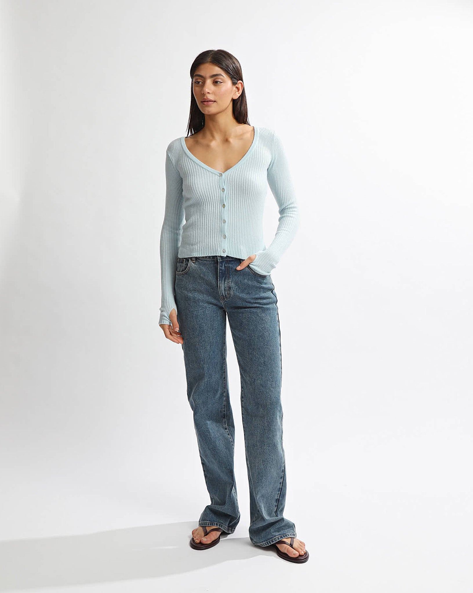 Esme Knit Long Sleeve Blue