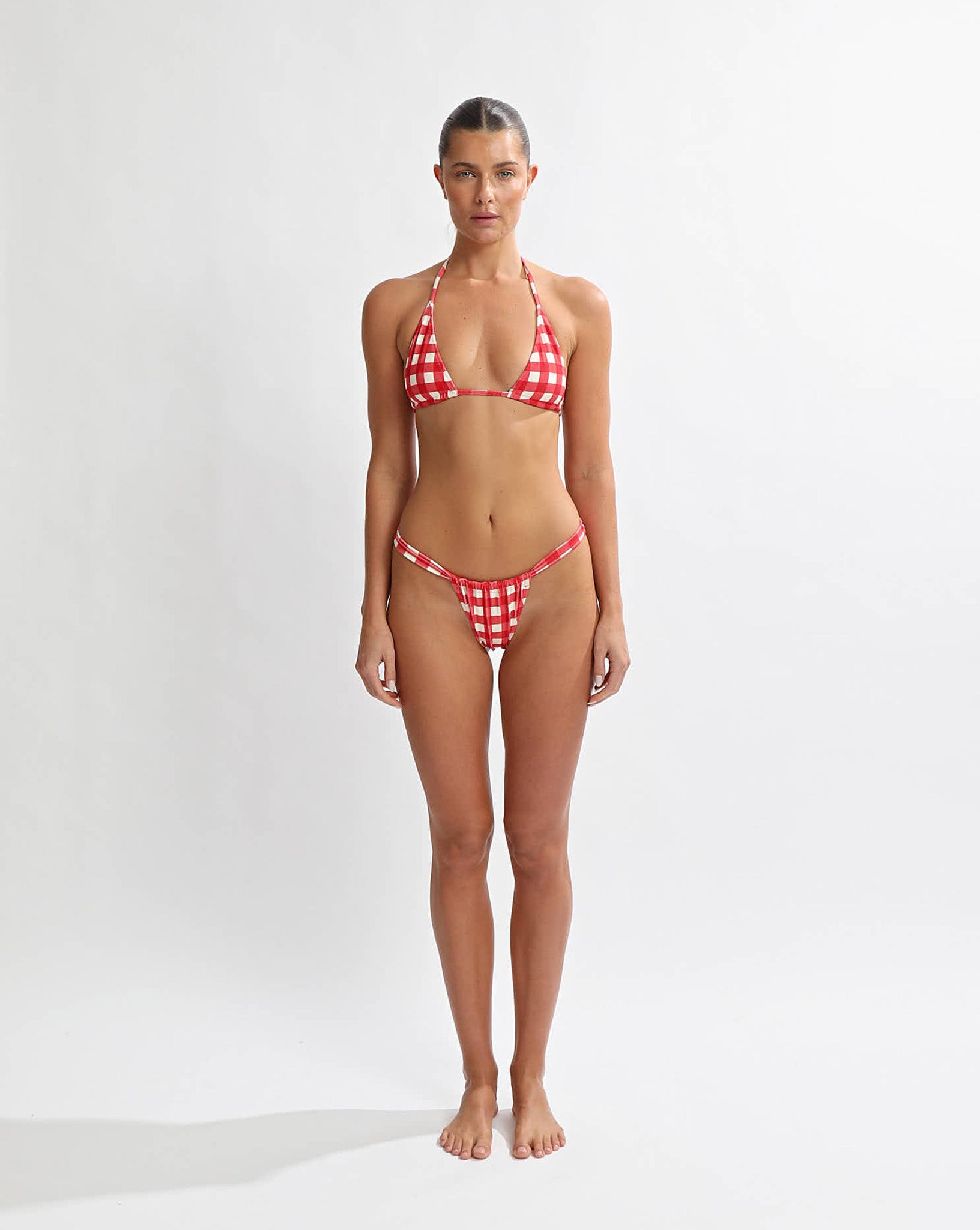 Stella Tri Bikini Top Gingham