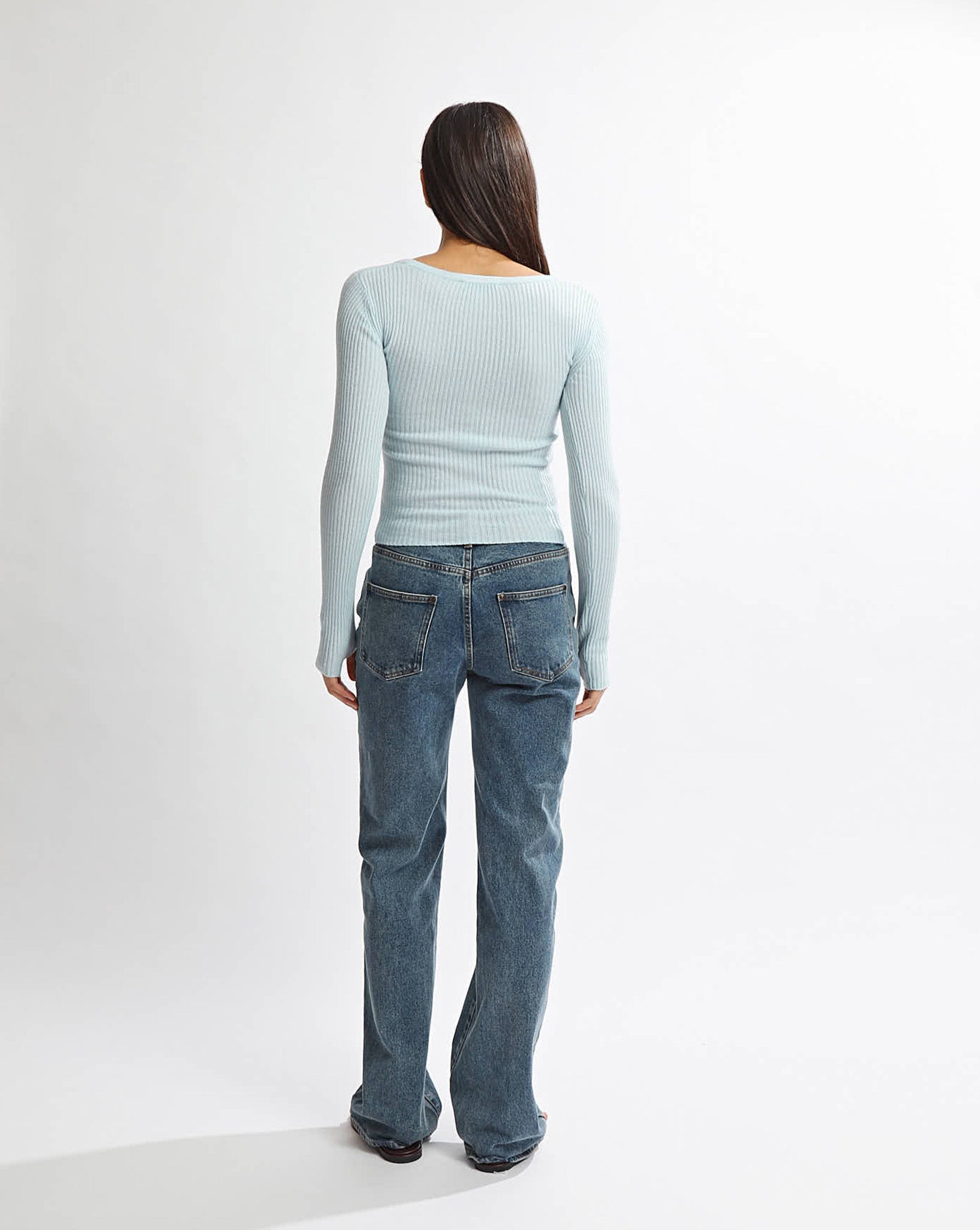 Esme Knit Long Sleeve Blue