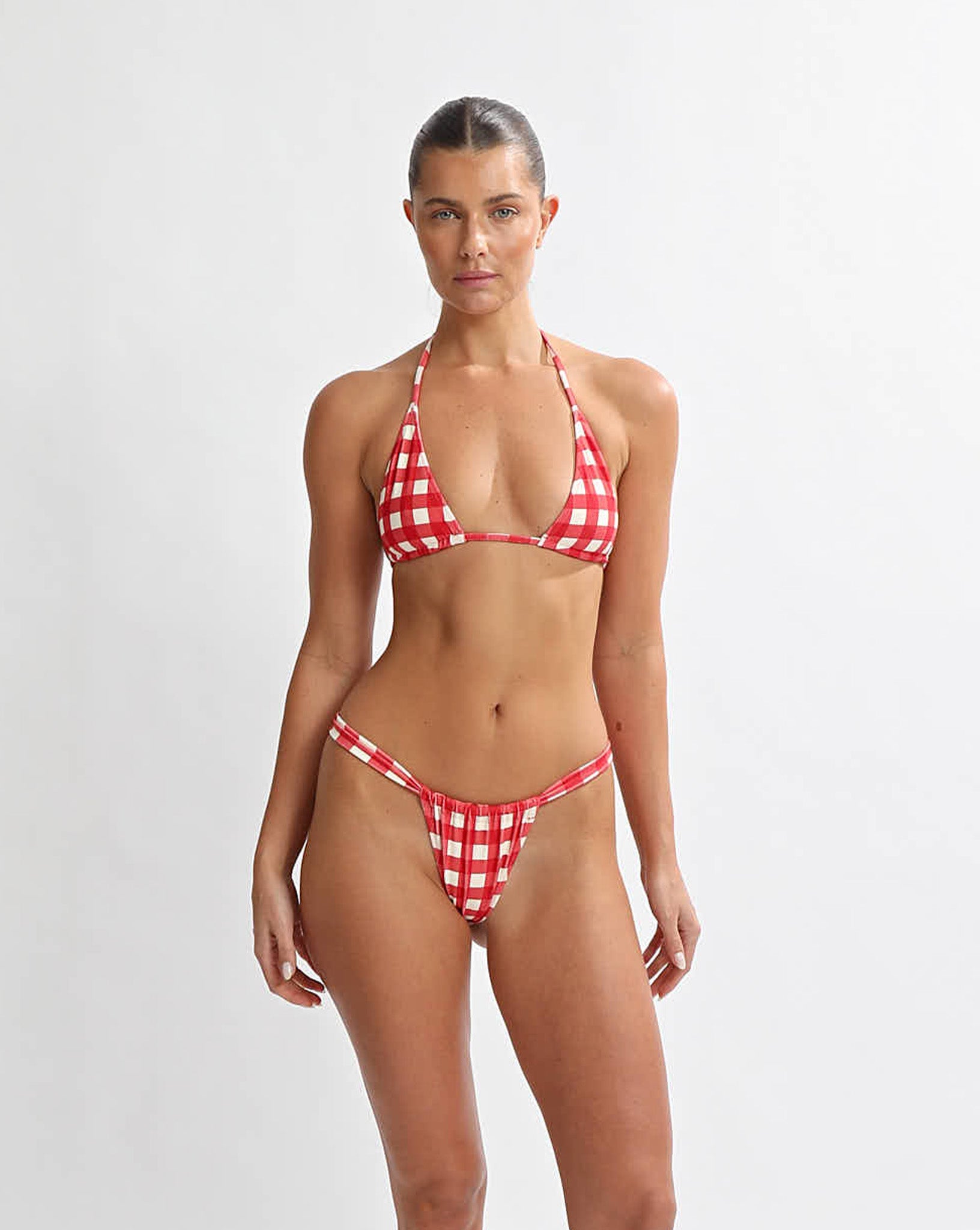 Stella Tri Bikini Top Gingham