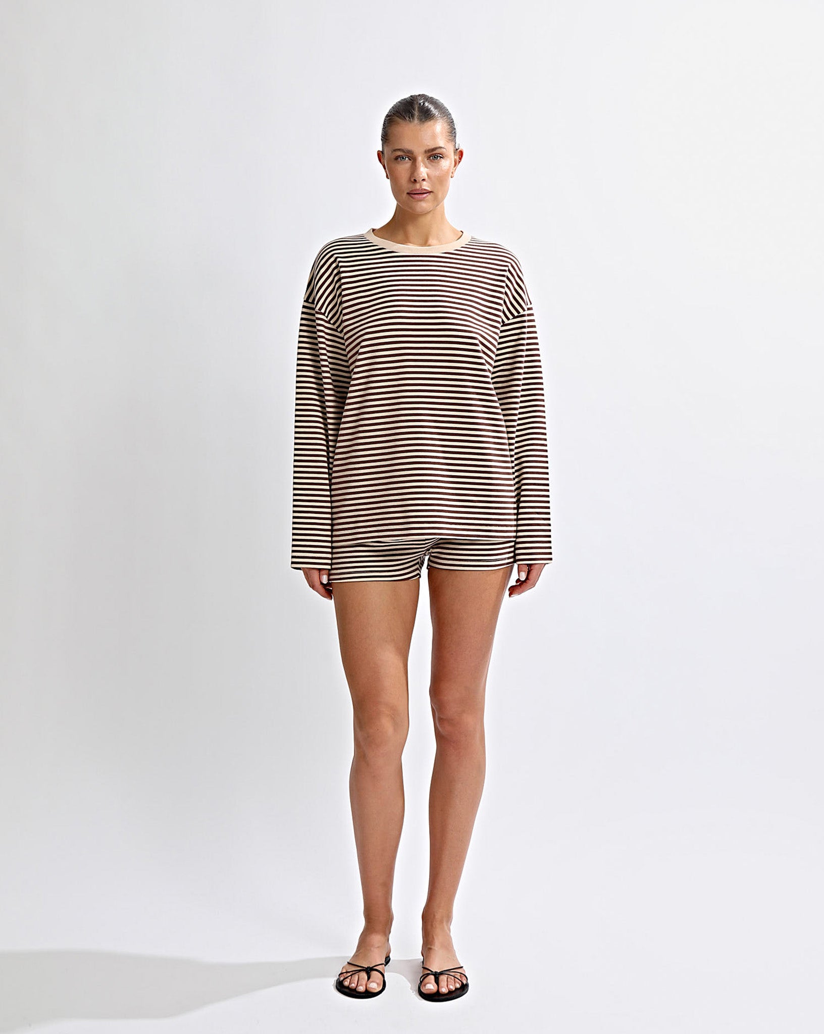 Milan Long Sleeve Top Coffee/Cream