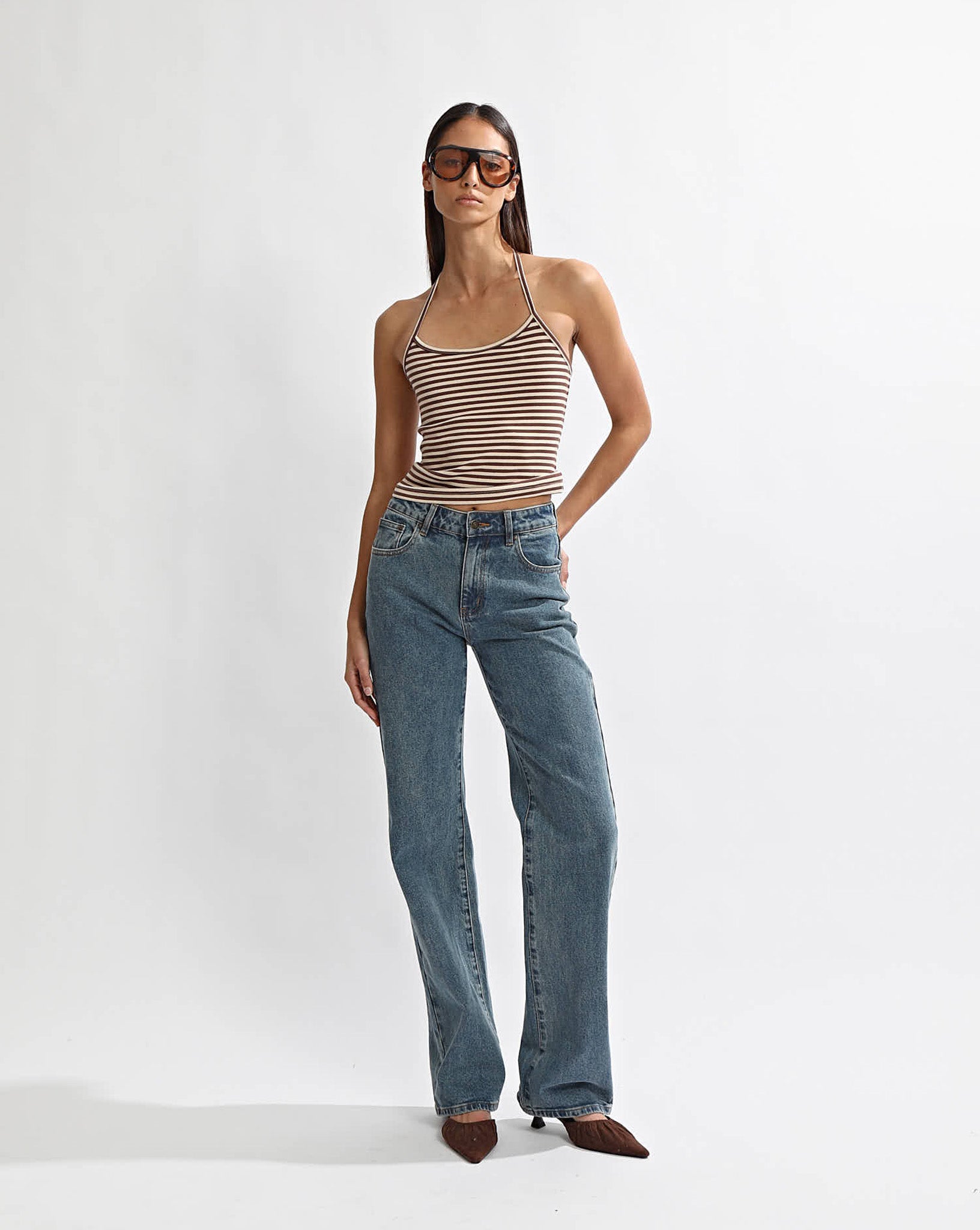 Milan Halter Tank Coffee/Cream