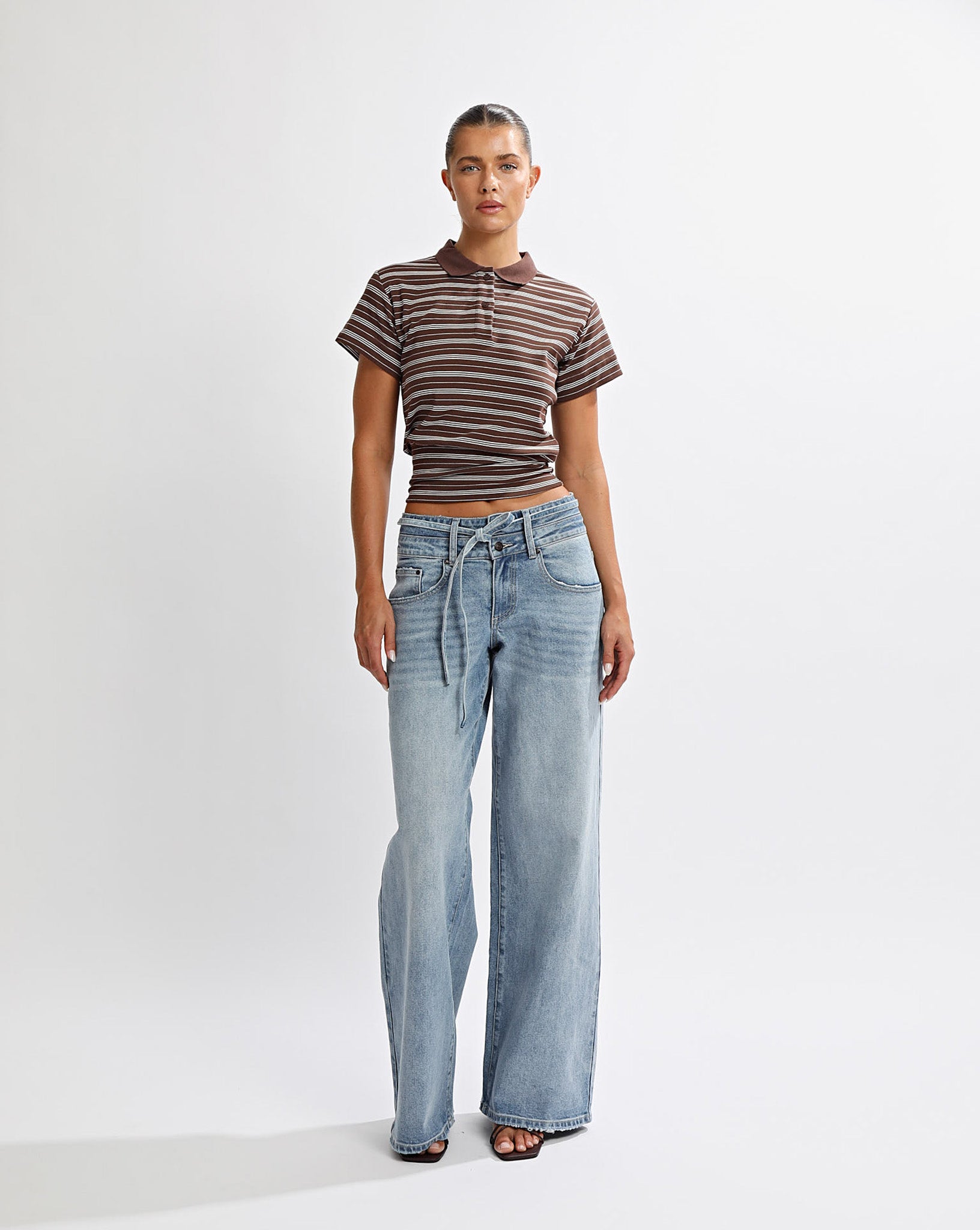 Mara Top Brown/Cream Stripe