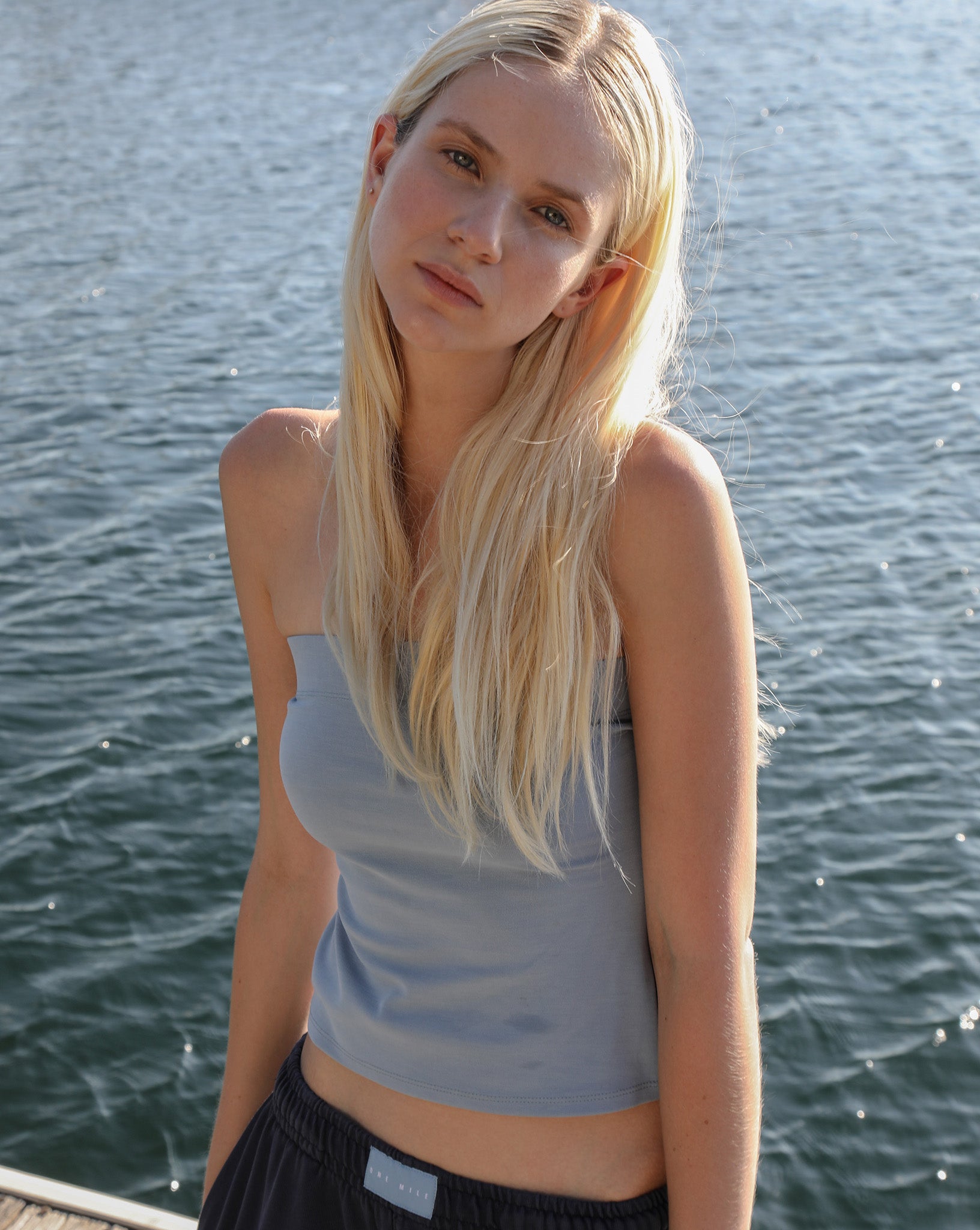 Bella Strapless Top Blue