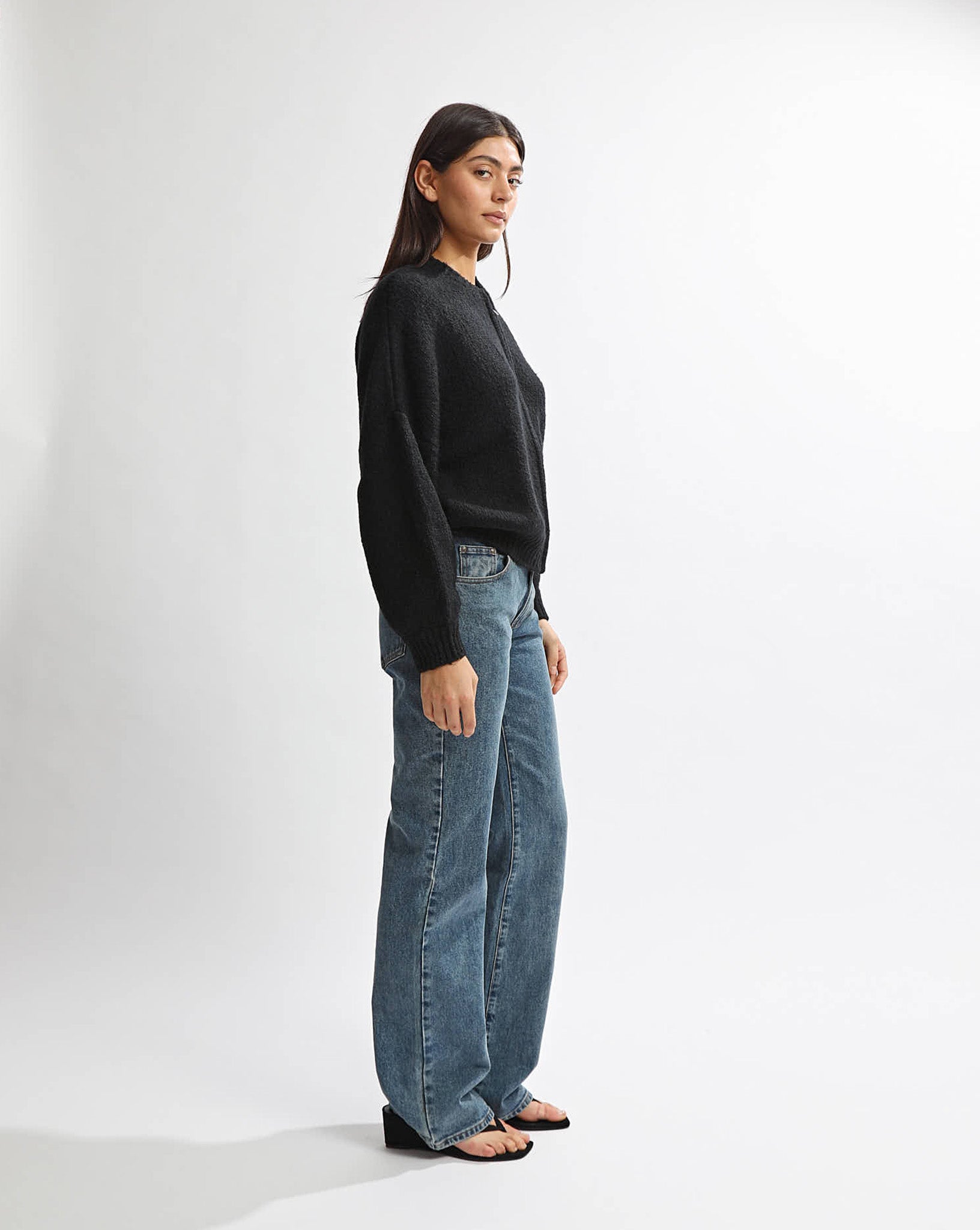 Elliot Knit Zip Jumper Black