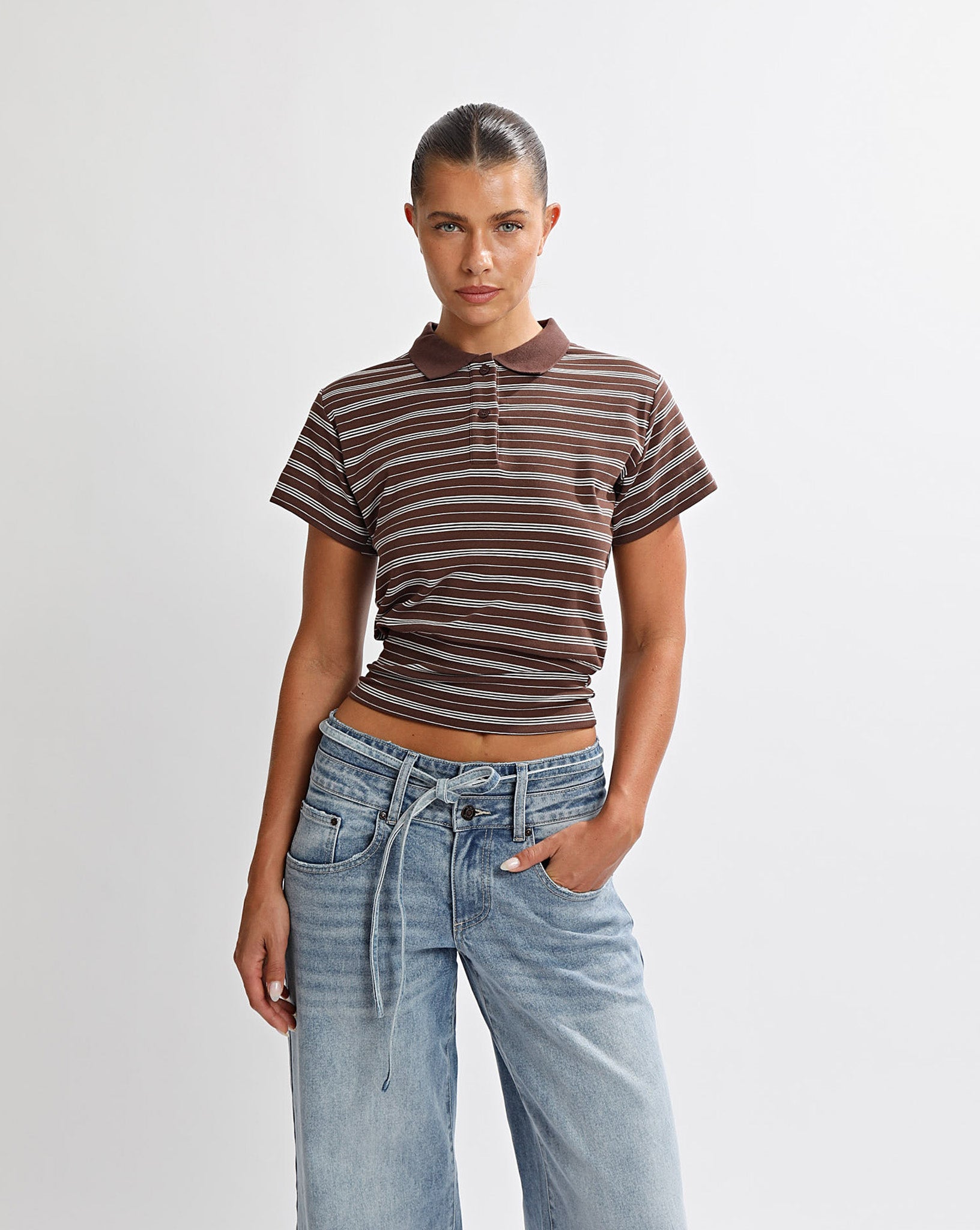 Mara Top Brown/Cream Stripe