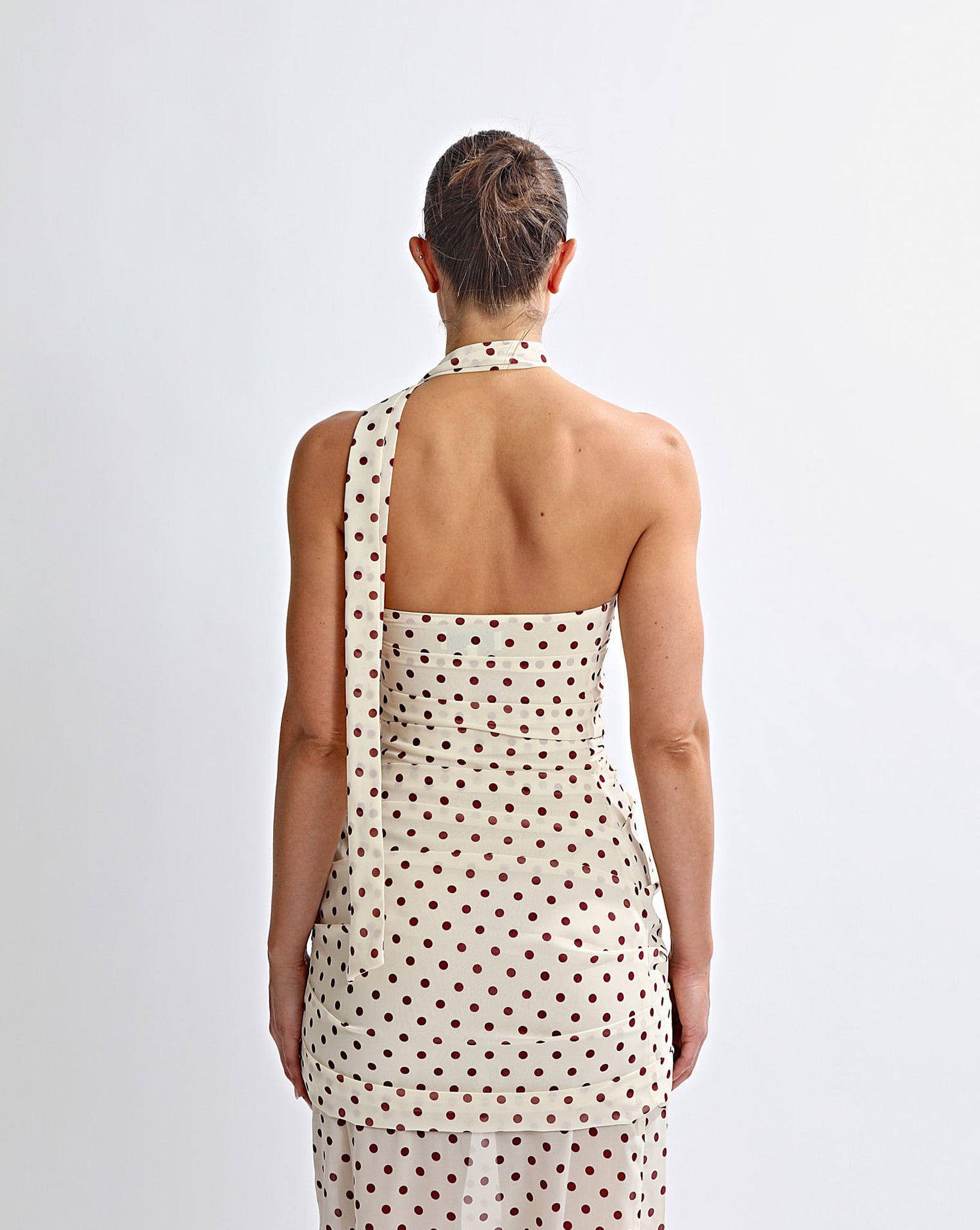 Adriana Midi Dress Yellow Polka