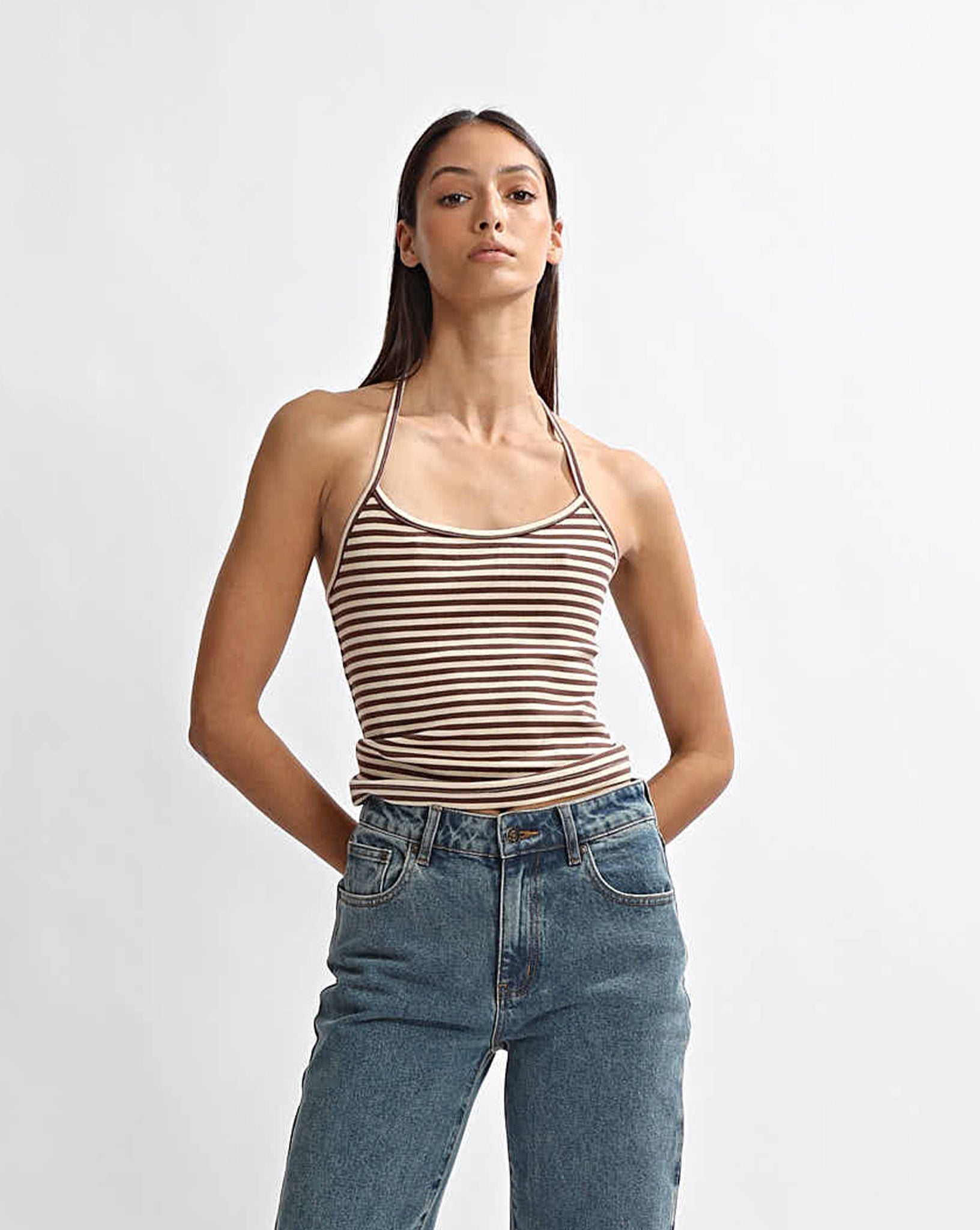 Milan Halter Tank Coffee/Cream