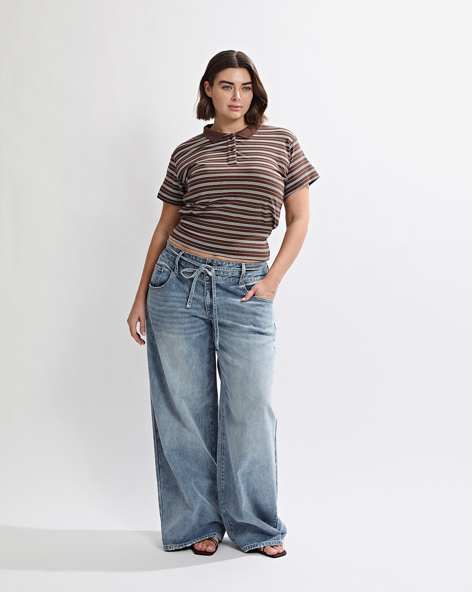 Mara Top Brown/Cream Stripe