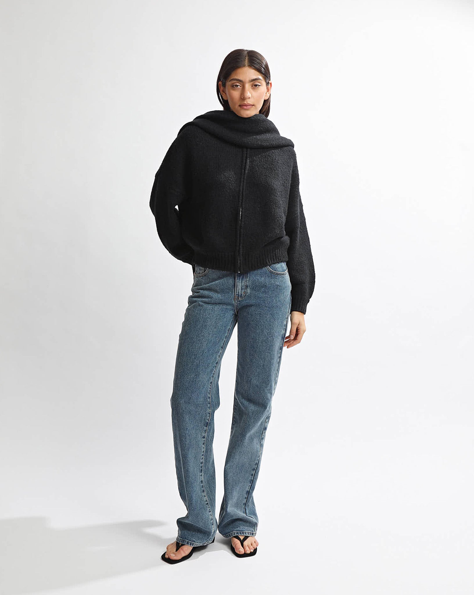 Elliot Knit Scarf Black