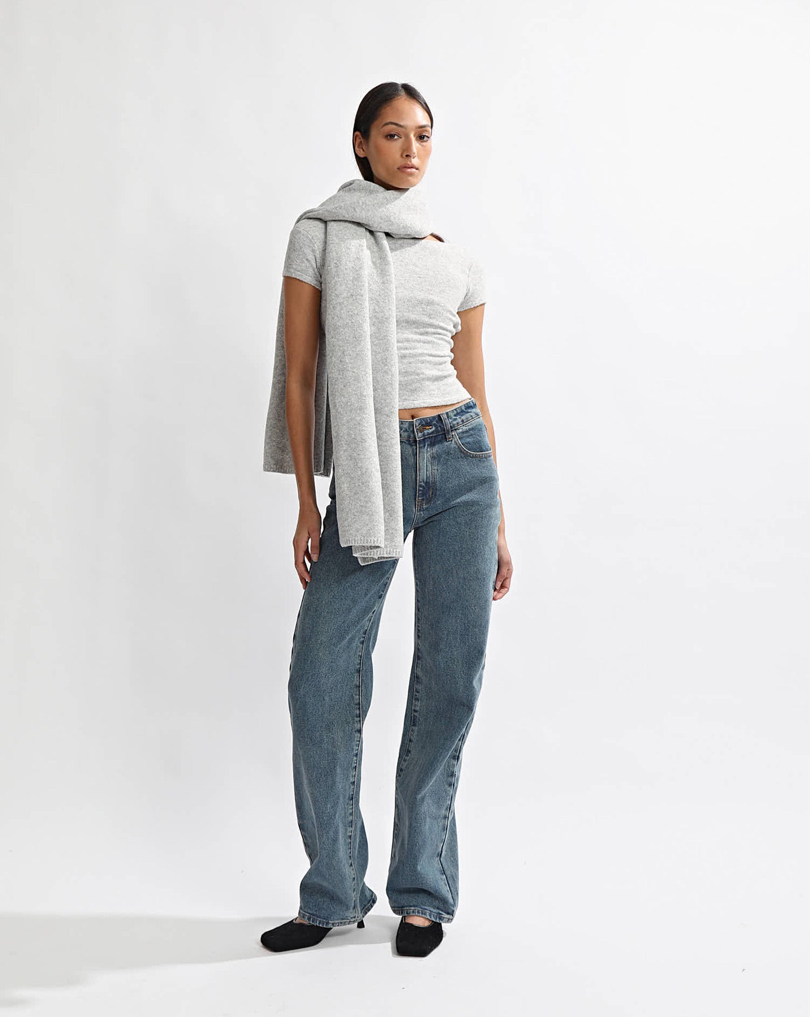 Leo Knit Tee Grey Marl