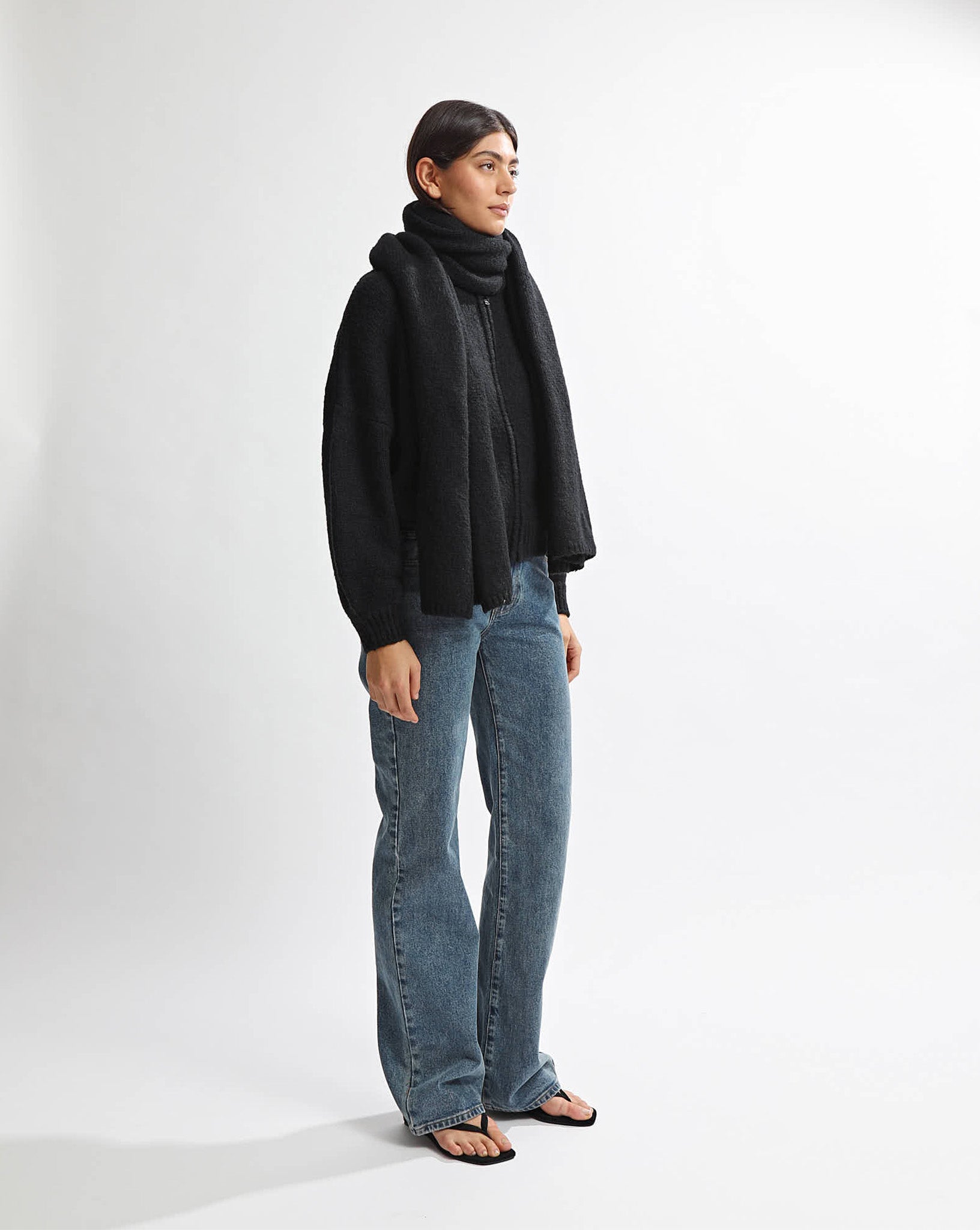 Elliot Knit Scarf Black