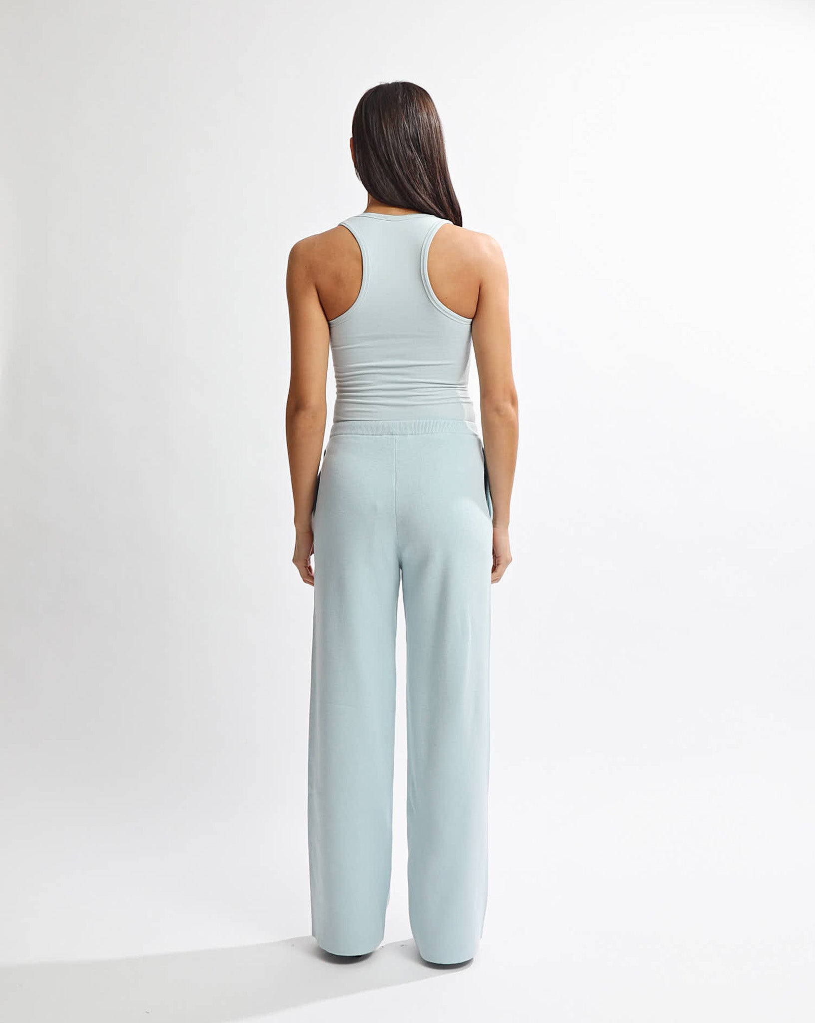 Dion Knit Pants Blue Cropped