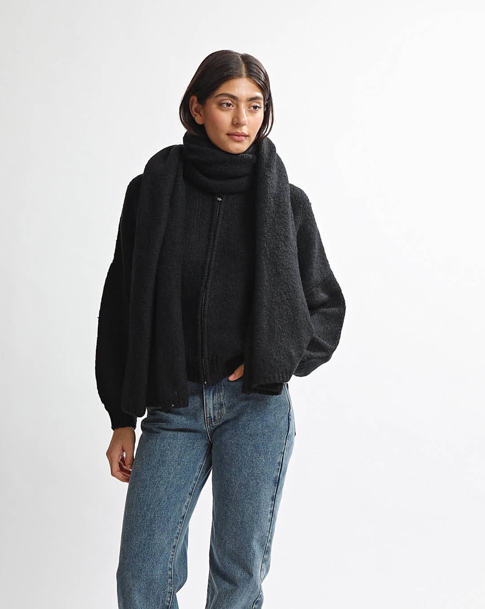 Elliot Knit Scarf Black