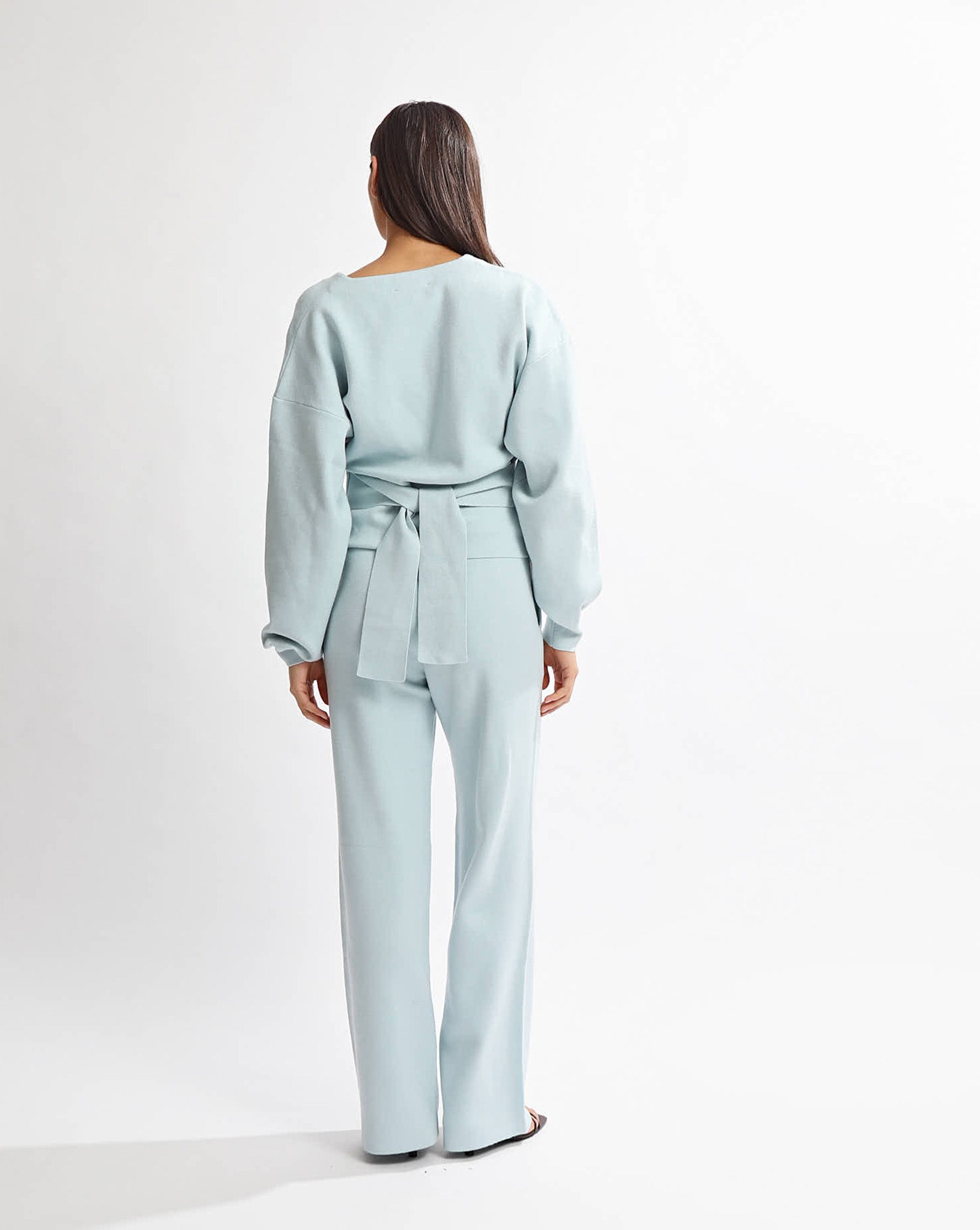 Dion Knit Pants Blue Cropped