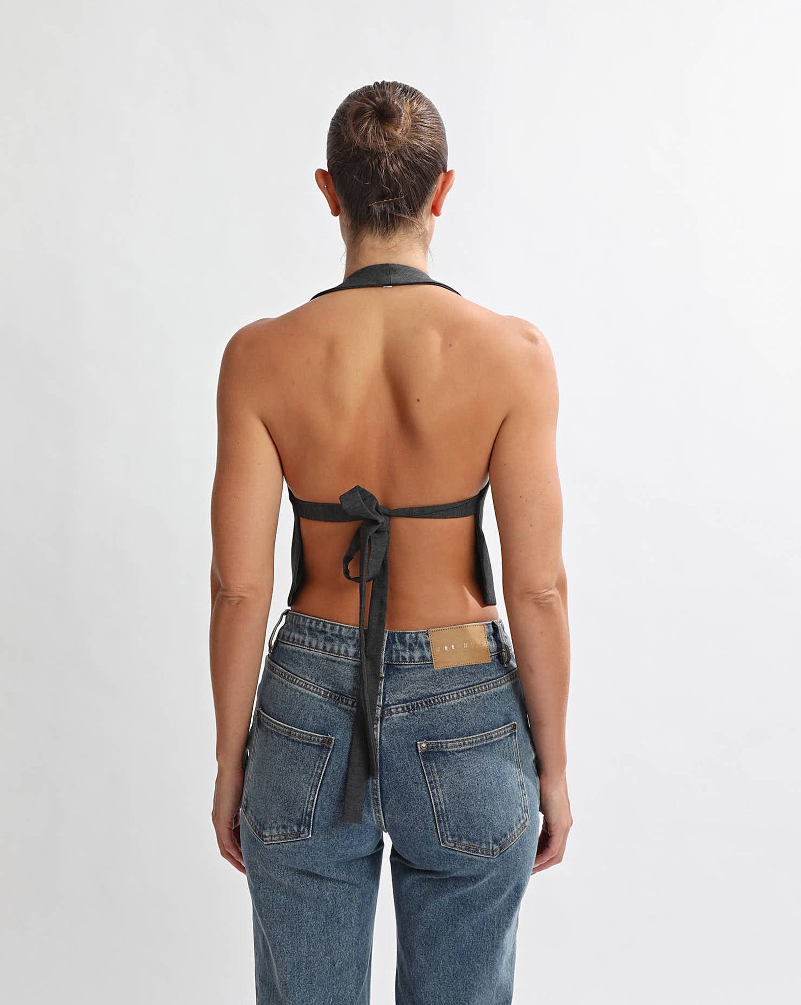 Tori Halter Top Dark Grey