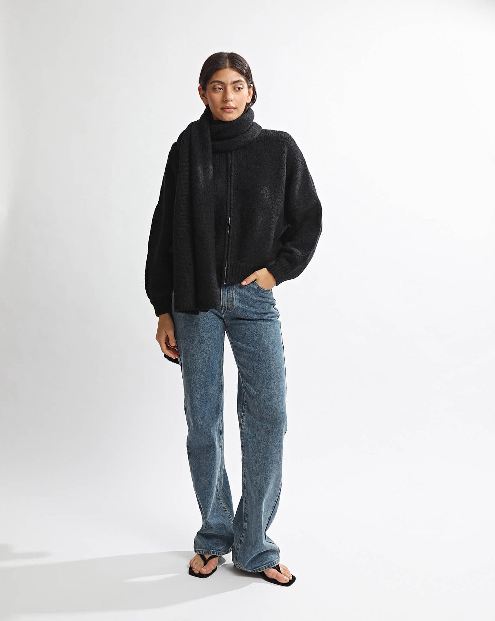 Elliot Knit Scarf Black