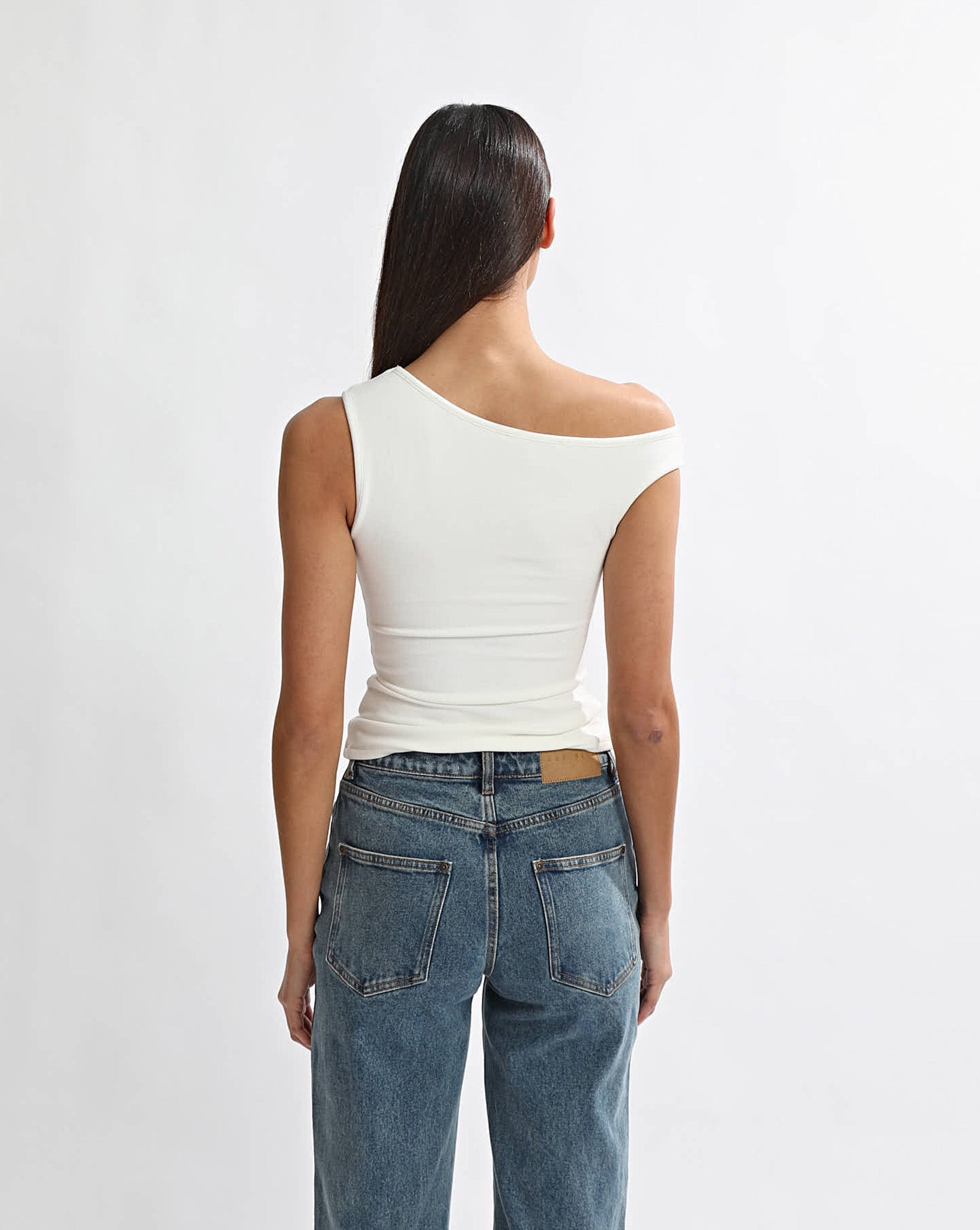 Amelia Asym Tank White