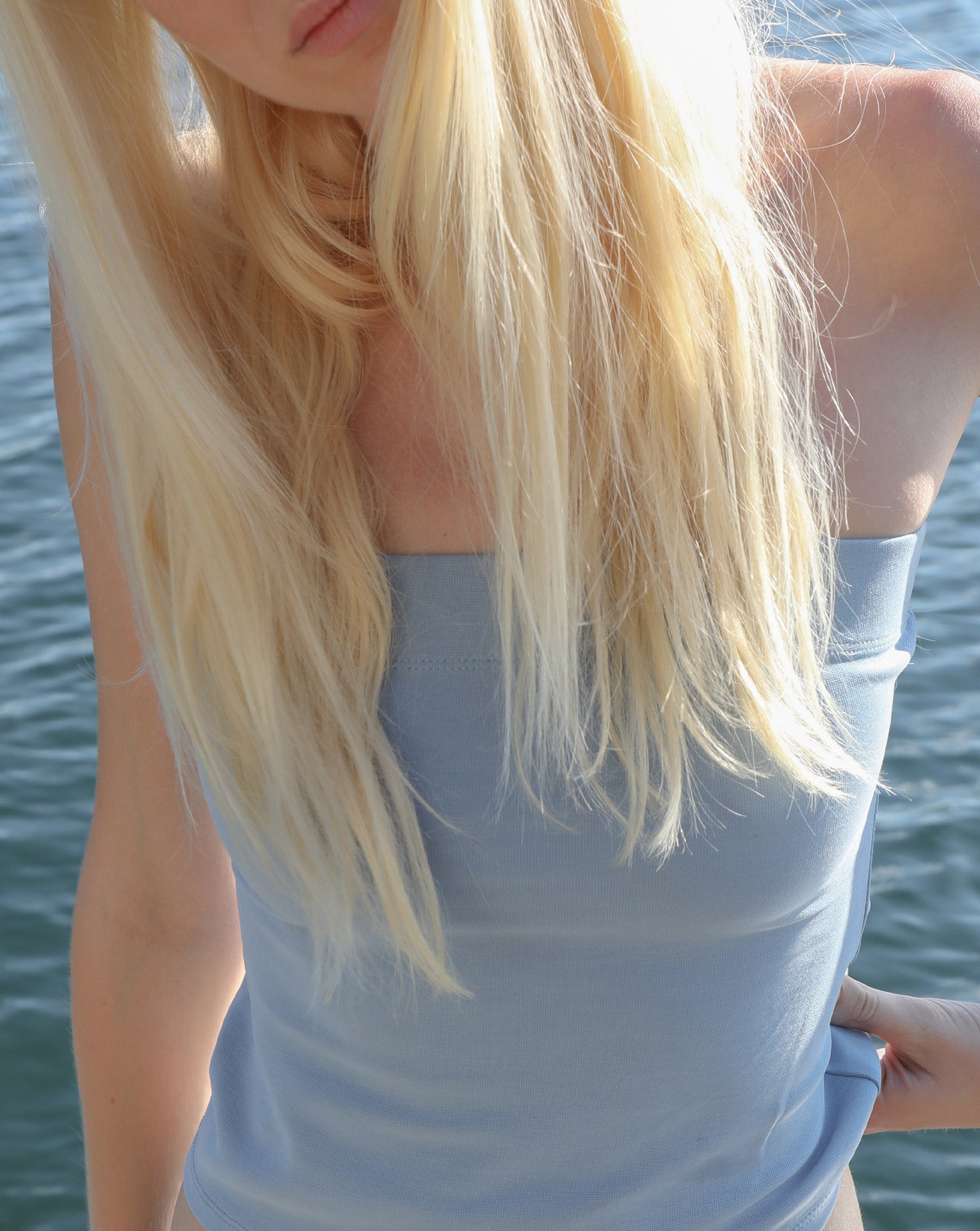 Bella Strapless Top Blue