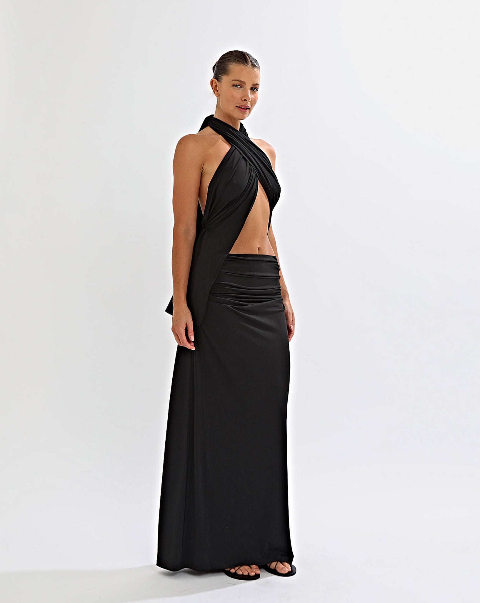 Pamela Wrap Top Black