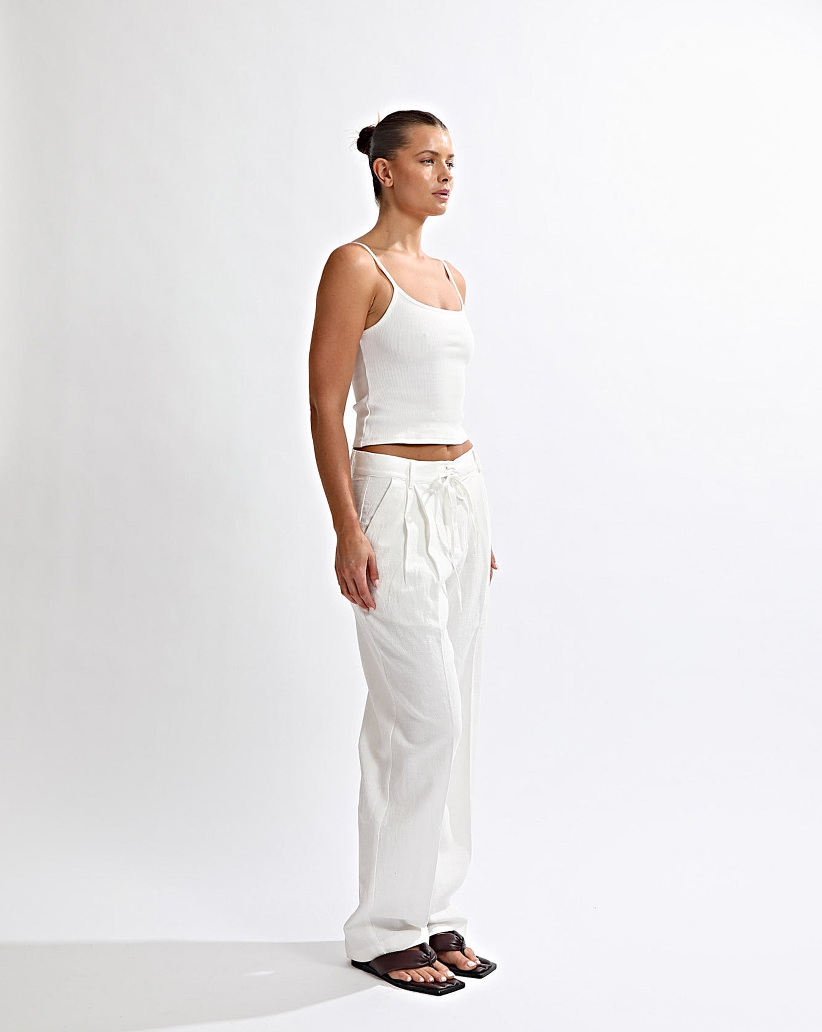 Helena Trousers Off White Cropped