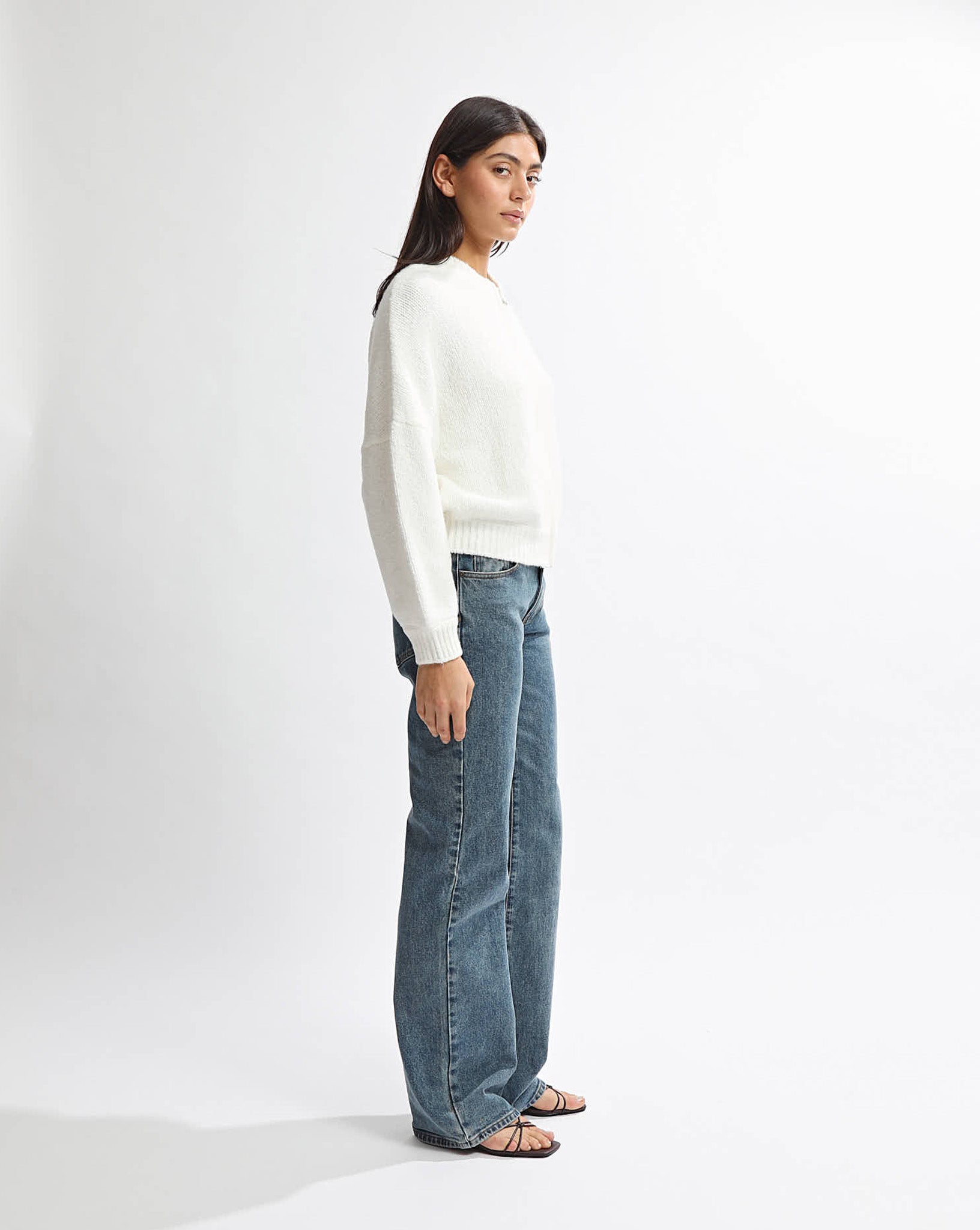 Elliot Knit Zip Jumper Cream
