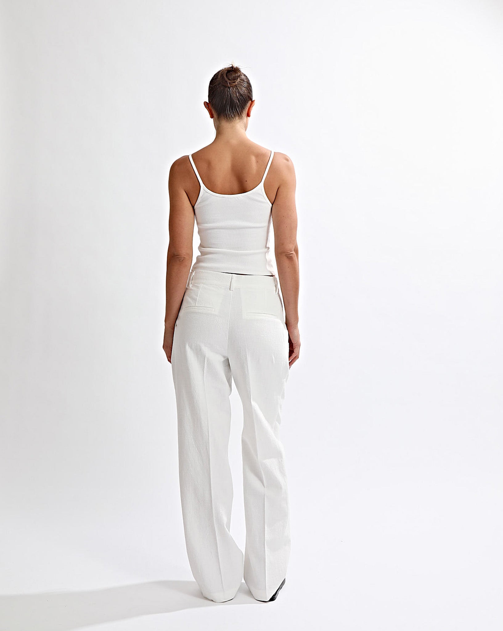 Helena Trousers Off White Cropped