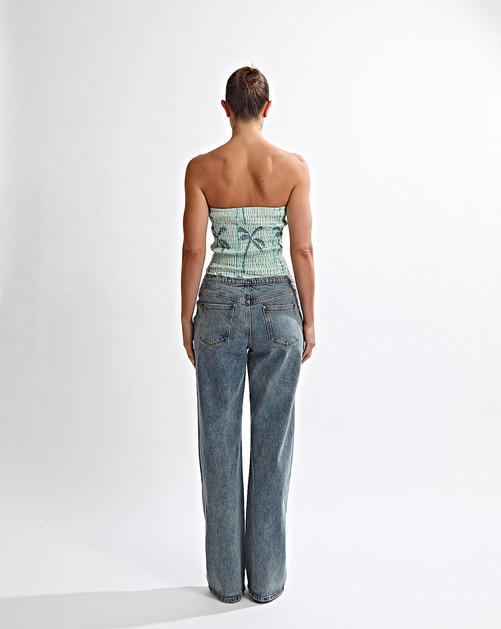 Lola Strapless Top Green Tonic