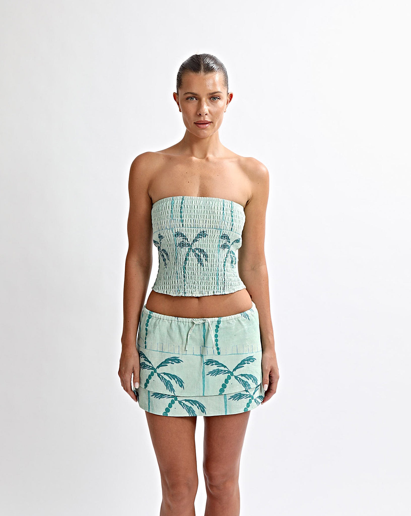 Lola Strapless Top Green Tonic