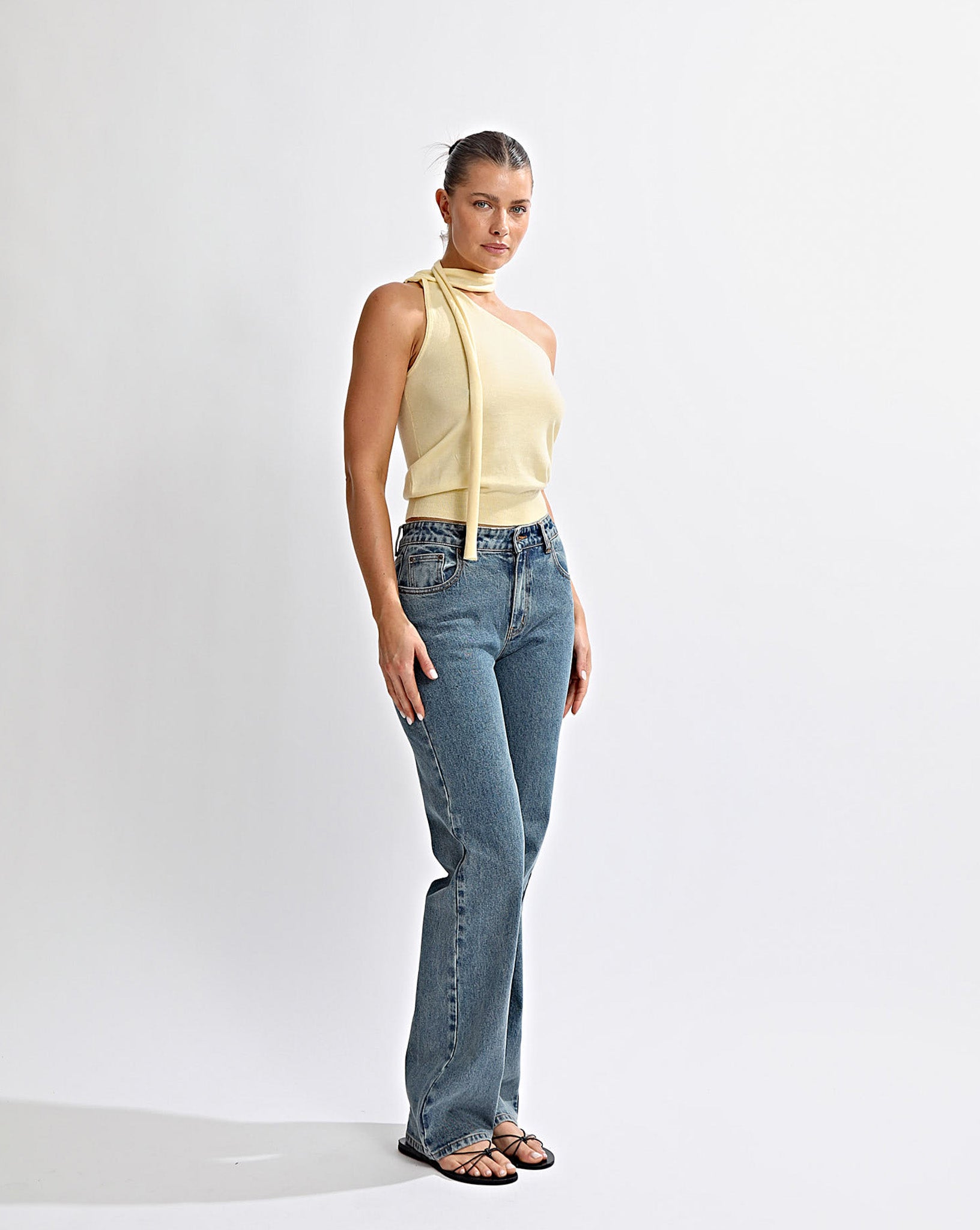 Carrie One Shoulder Top Yellow