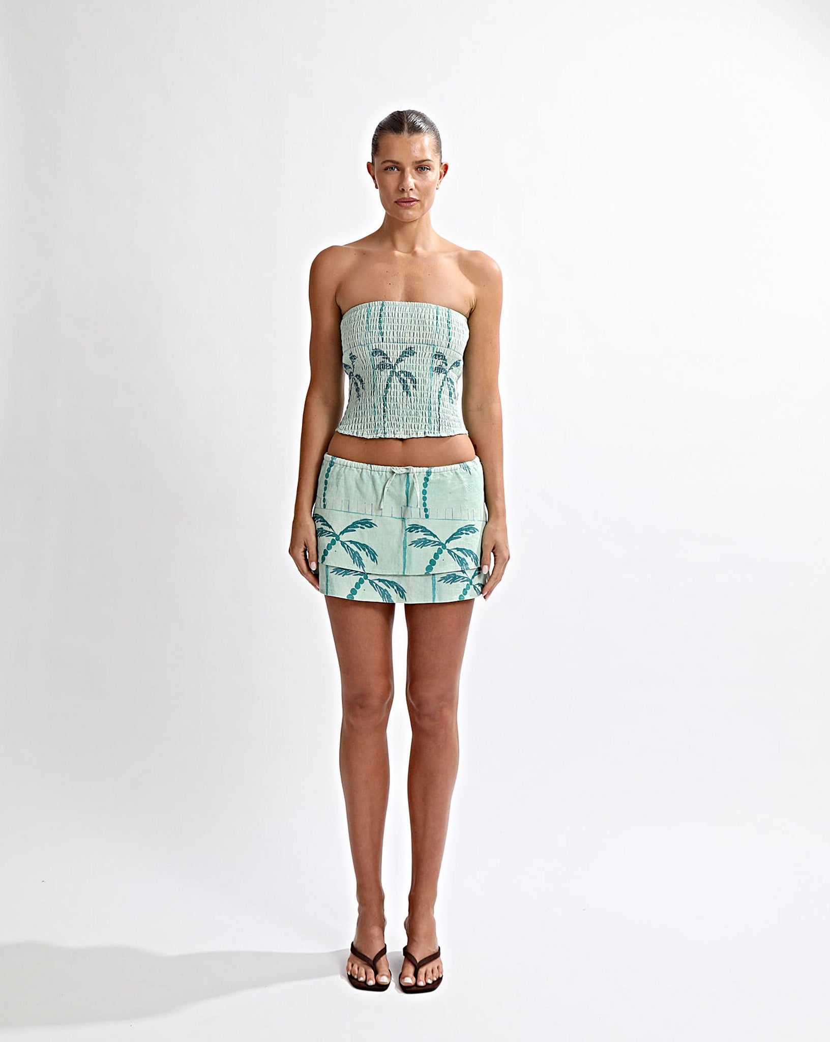 Lola Mini Skirt Green Tonic