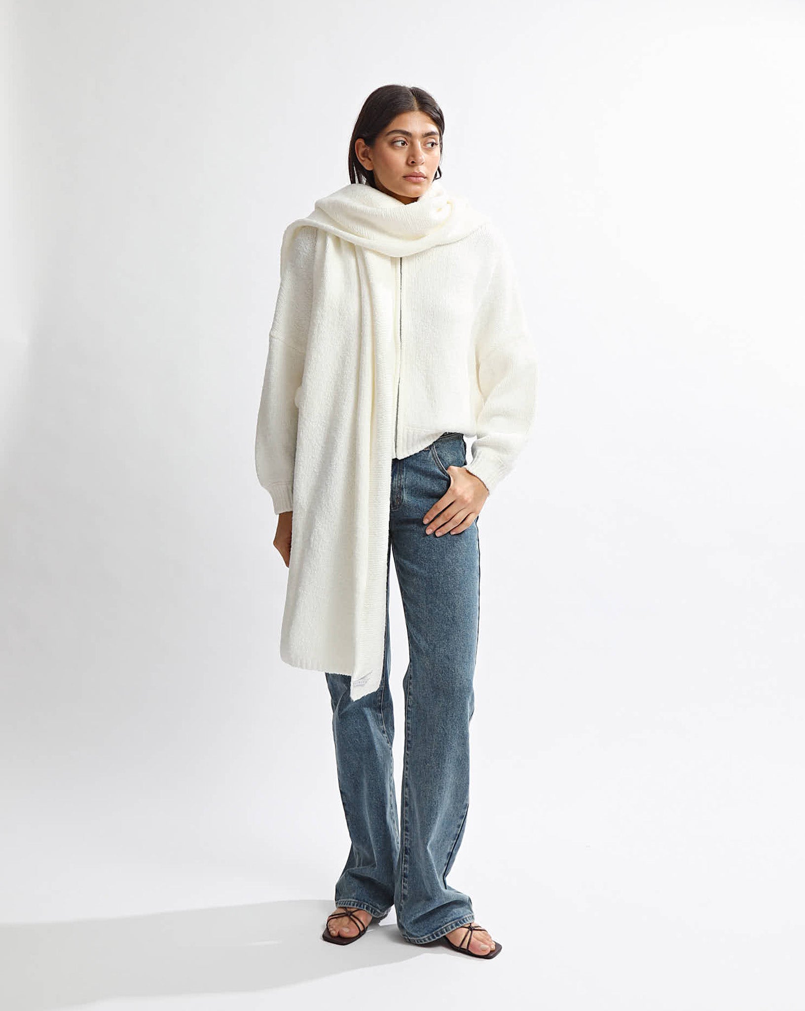 Elliot Knit Scarf Cream