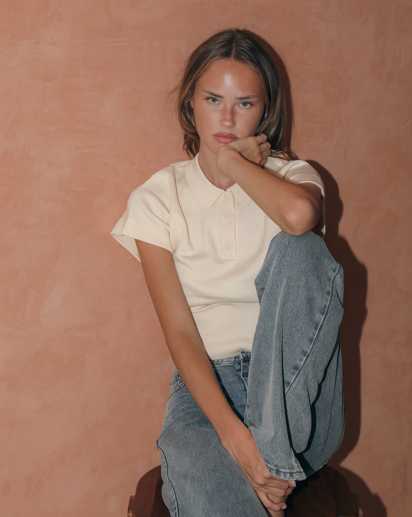 Blaire Knit Top Custard