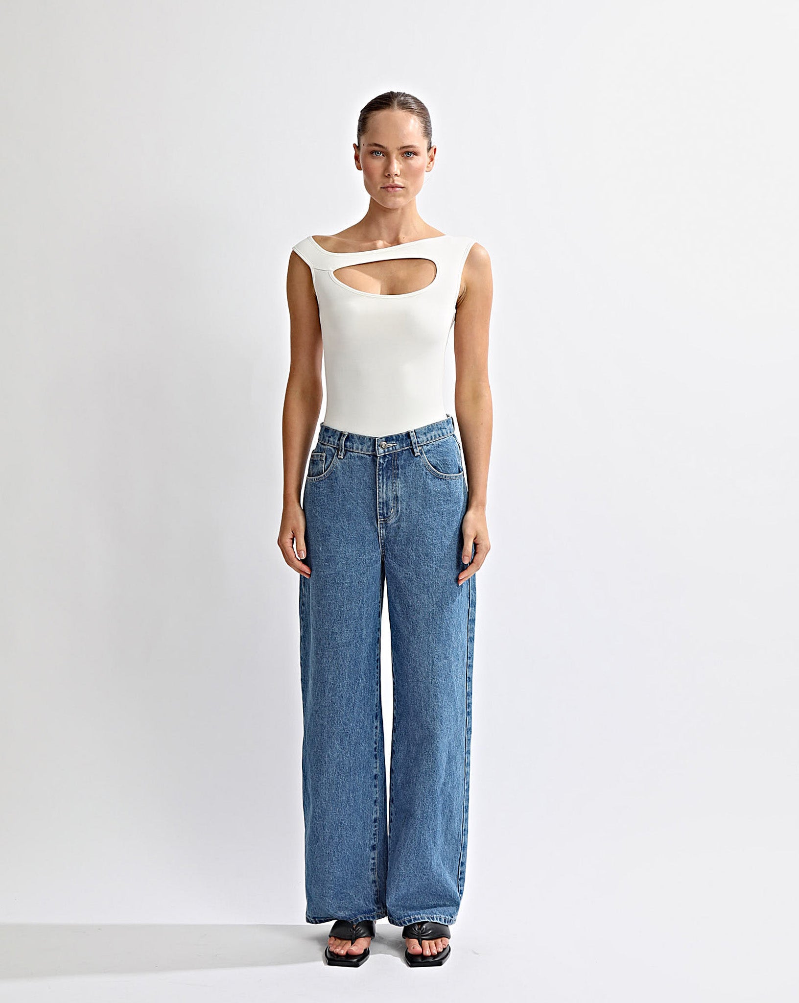 Amelia Asym Tank White