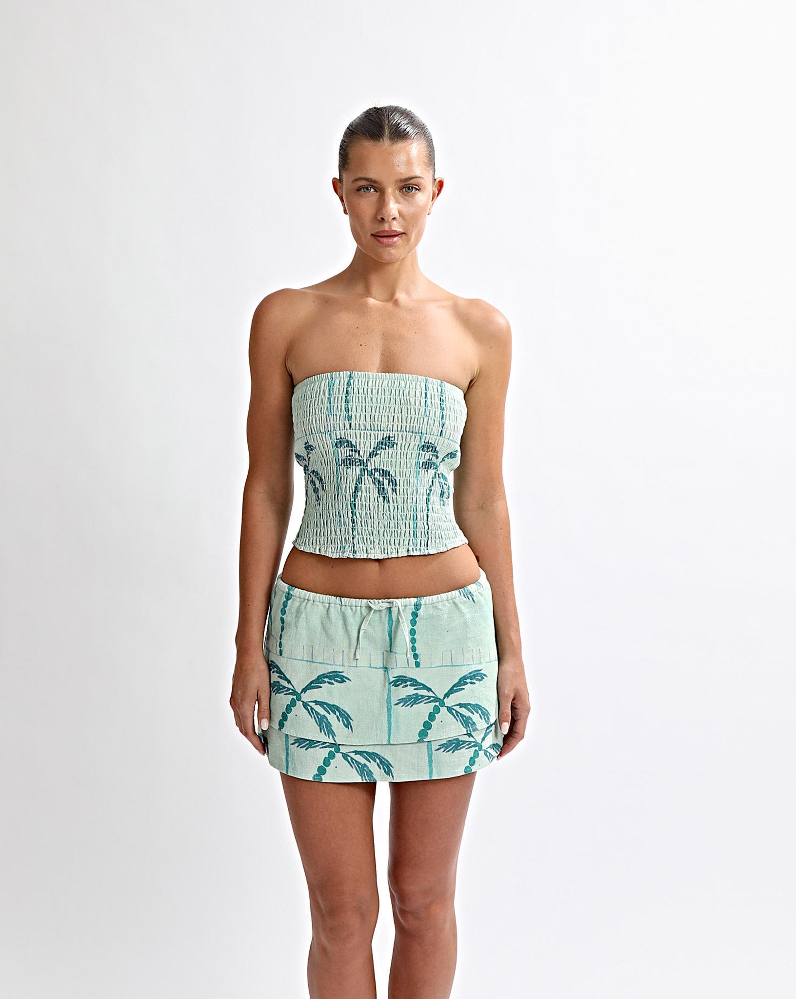 Lola Mini Skirt Green Tonic