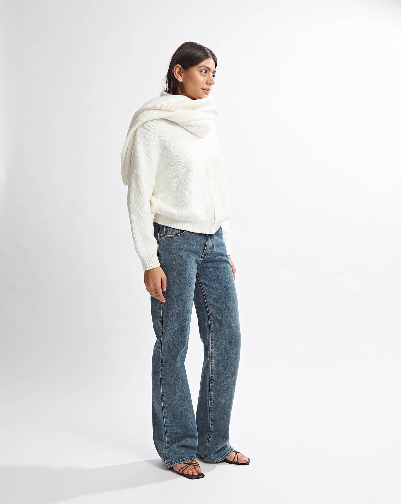 Elliot Knit Scarf Cream