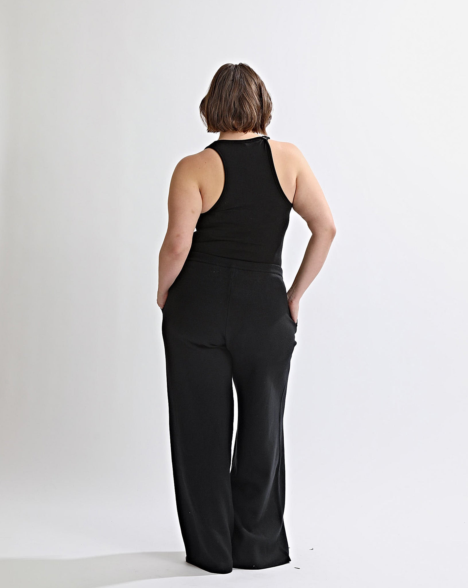 Dion Knit Pants Black Cropped