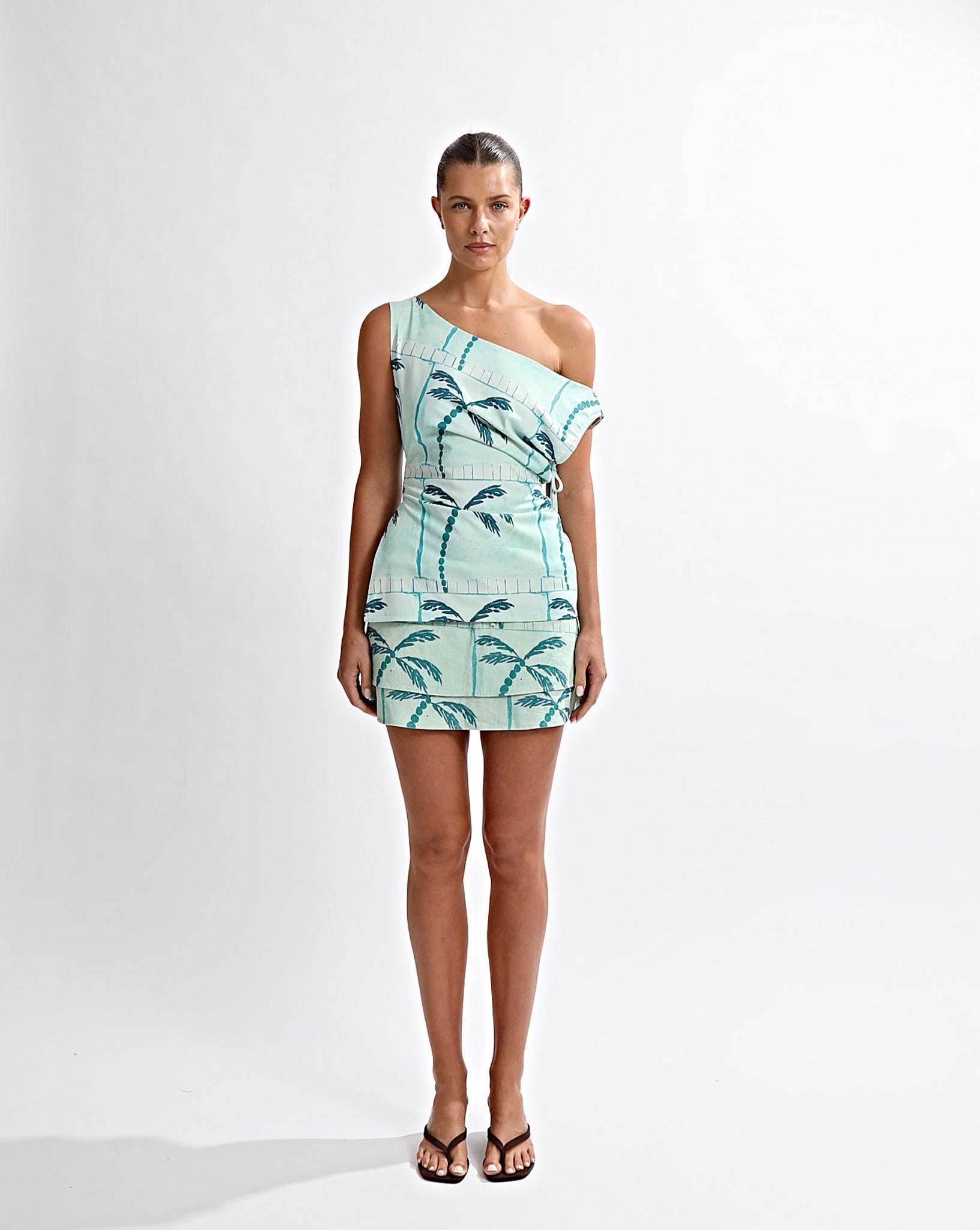 Lani Off Shoulder Top Green Tonic