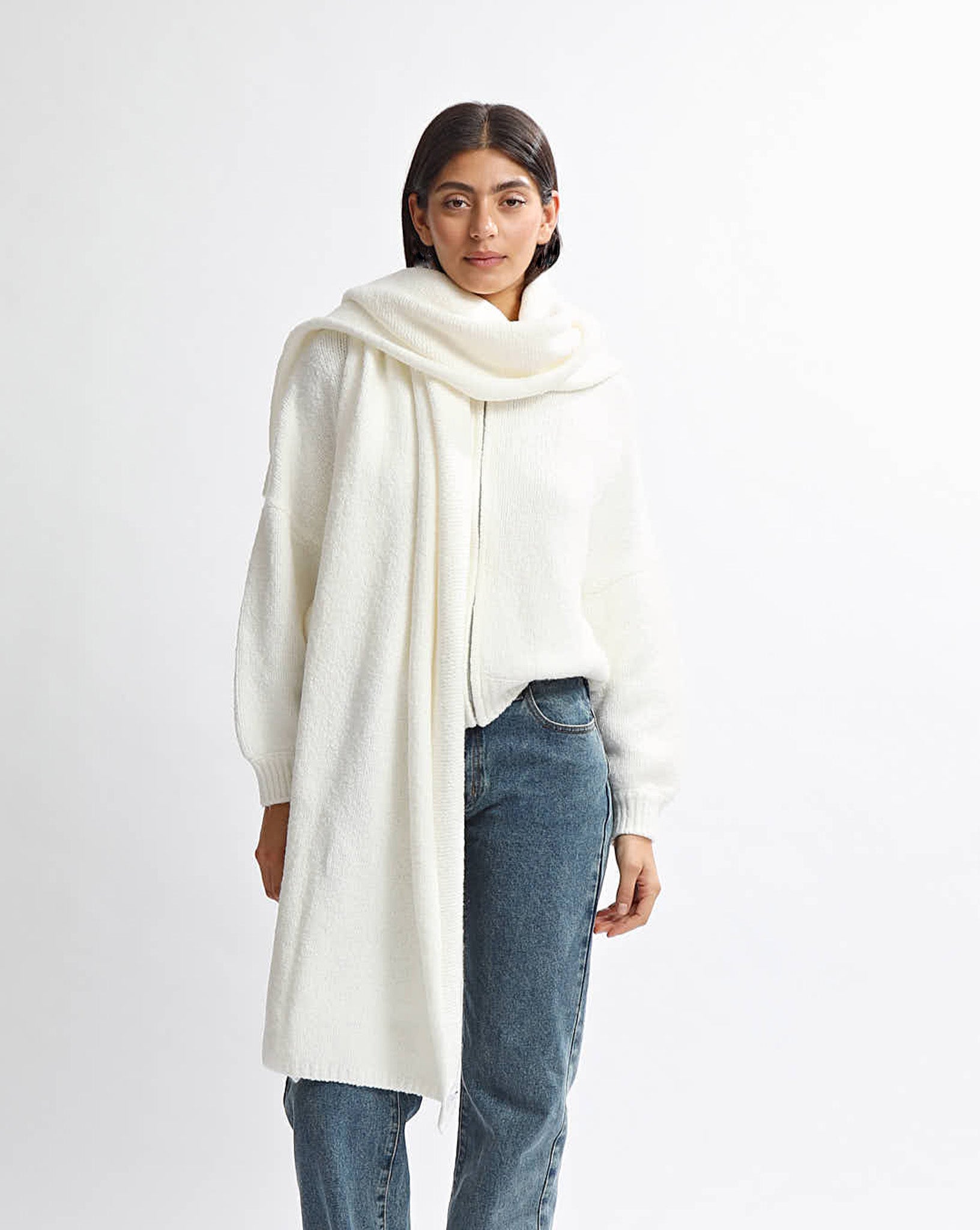 Elliot Knit Scarf Cream
