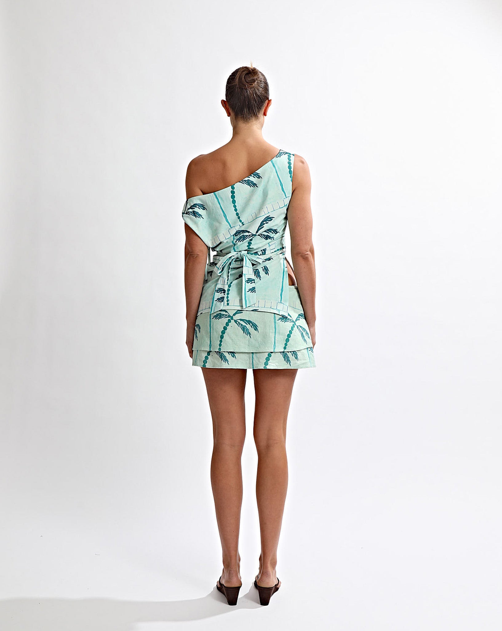 Lani Off Shoulder Top Green Tonic