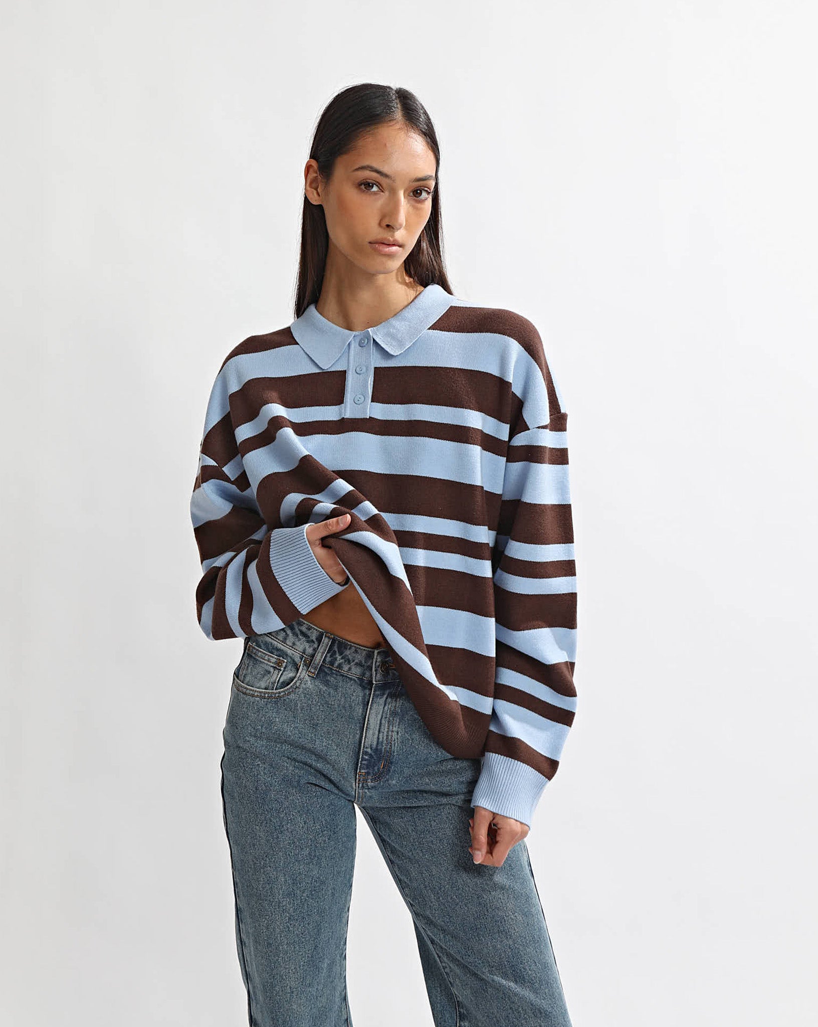 Cody Knit Jersey Blue/Brown